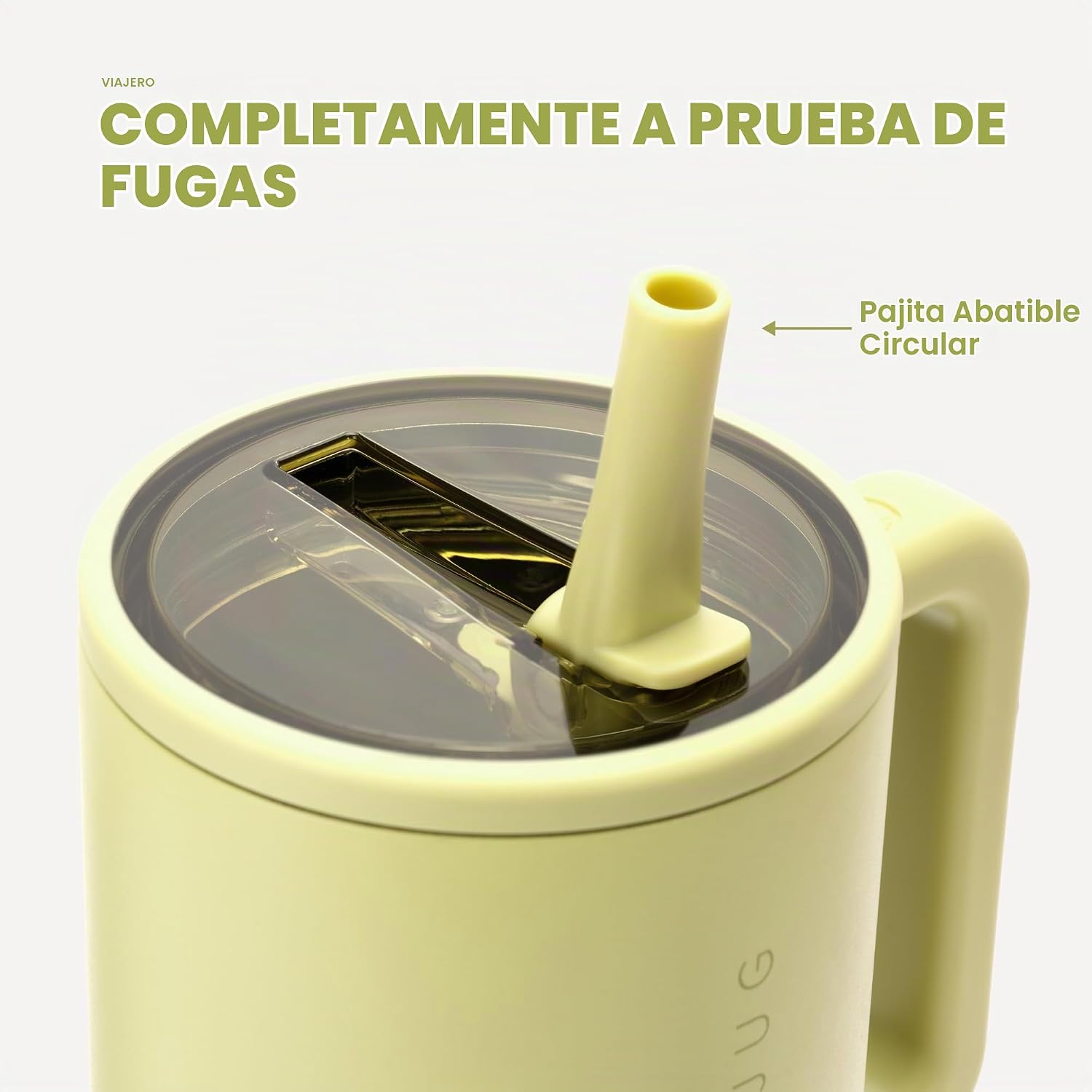 VASO TUMBLER HYDROJUG TRAVELER 40OZ CON AISLAMIENTO, ASA Y POPOTE OLIVA - 4