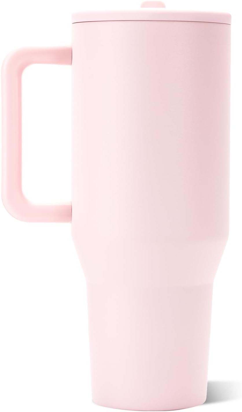 VASO TUMBLER HYDROJUG TRAVELER 40OZ CON ASA Y POPOTE ROSA ARENA - 2