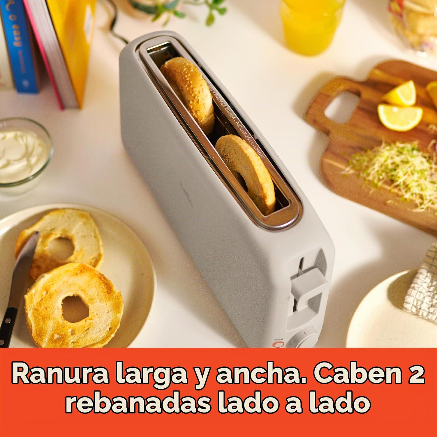 TOSTADORA BELLA FITS-ANYWHERE 2 REBANADAS RANURA LARGA OATMILK - 4