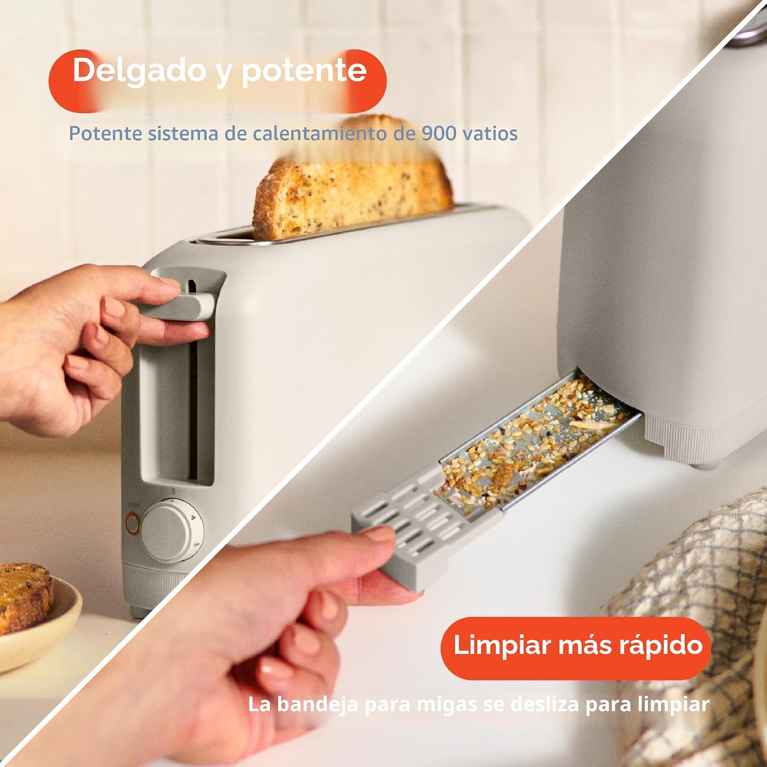 TOSTADORA BELLA FITS-ANYWHERE 2 REBANADAS RANURA LARGA OATMILK - 5