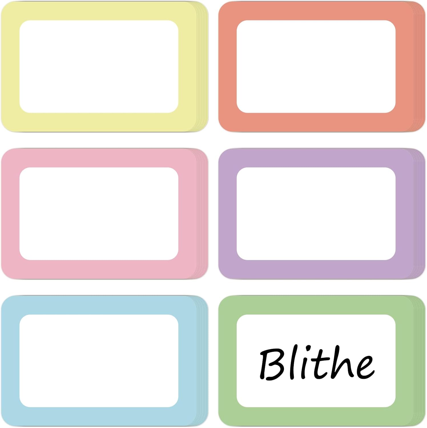 ETIQUETAS ADHESIVAS RECTANGULARES WHALINE 420 PIEZAS COLORES PASTEL 3 X 2 PULGADAS - 1