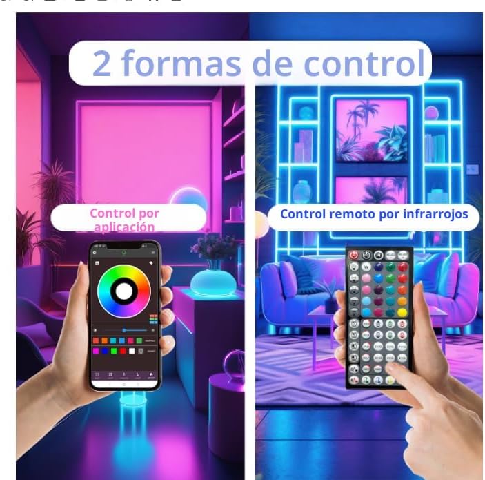 CINTA LED RGB NBBUFF 300 PIES CON CONTROL REMOTO Y APP - 2
