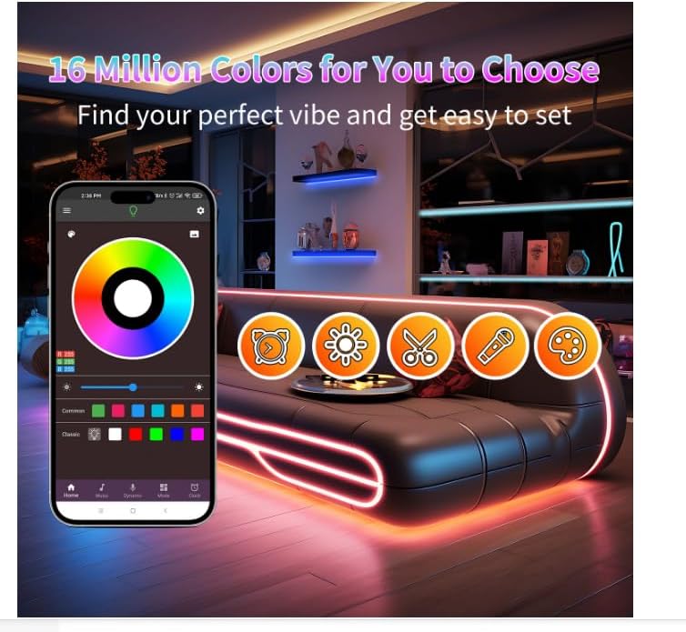 CINTA LED RGB NBBUFF 300 PIES CON CONTROL REMOTO Y APP - 3