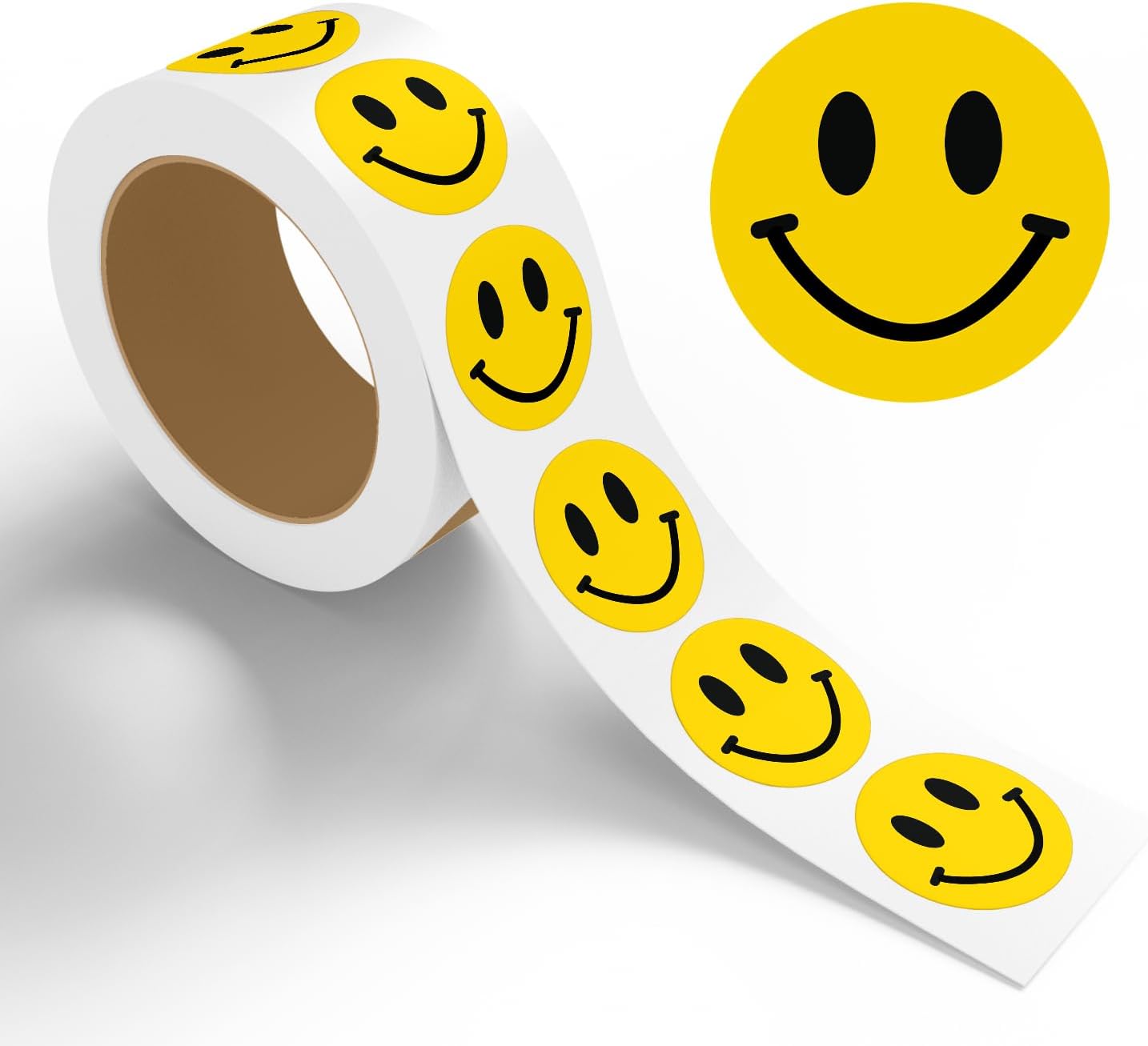 ETIQUETAS ADHESIVAS STICKERJET CARA FELIZ 4X4 PULGADAS ROLLO DE 500 - 1