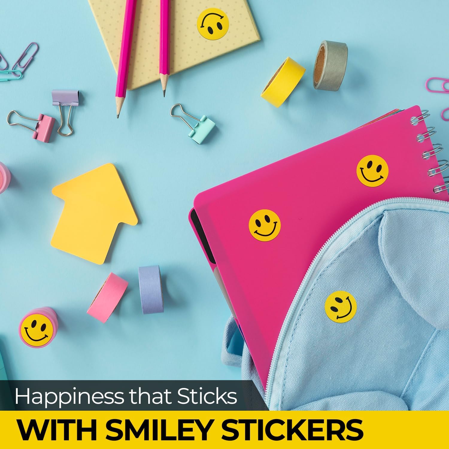 ETIQUETAS ADHESIVAS STICKERJET CARA FELIZ 4X4 PULGADAS ROLLO DE 500 - 2