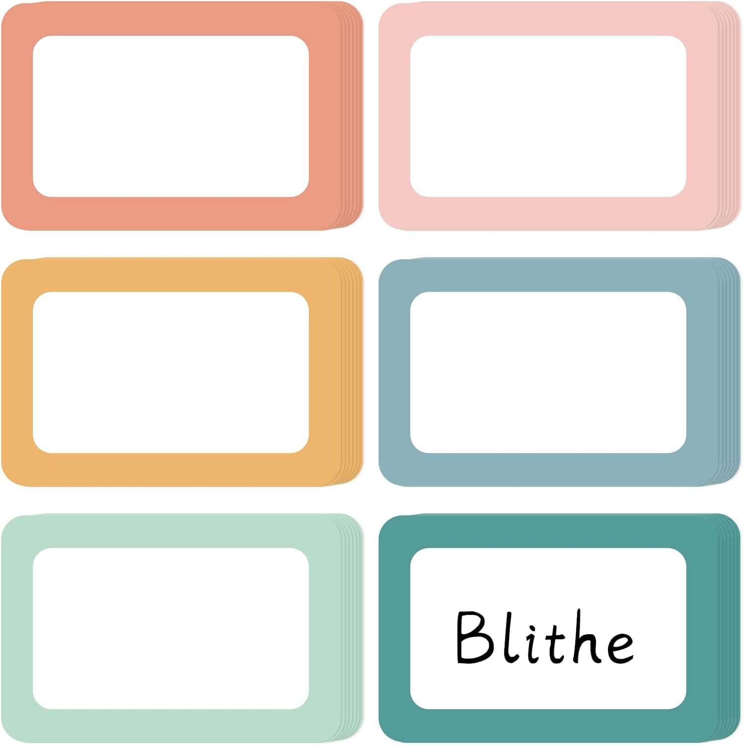 ETIQUETAS ADHESIVAS RECTANGULARES WHALINE 420 PIEZAS COLORES BOHO PASTEL 3 X 2 PULGADAS - 1