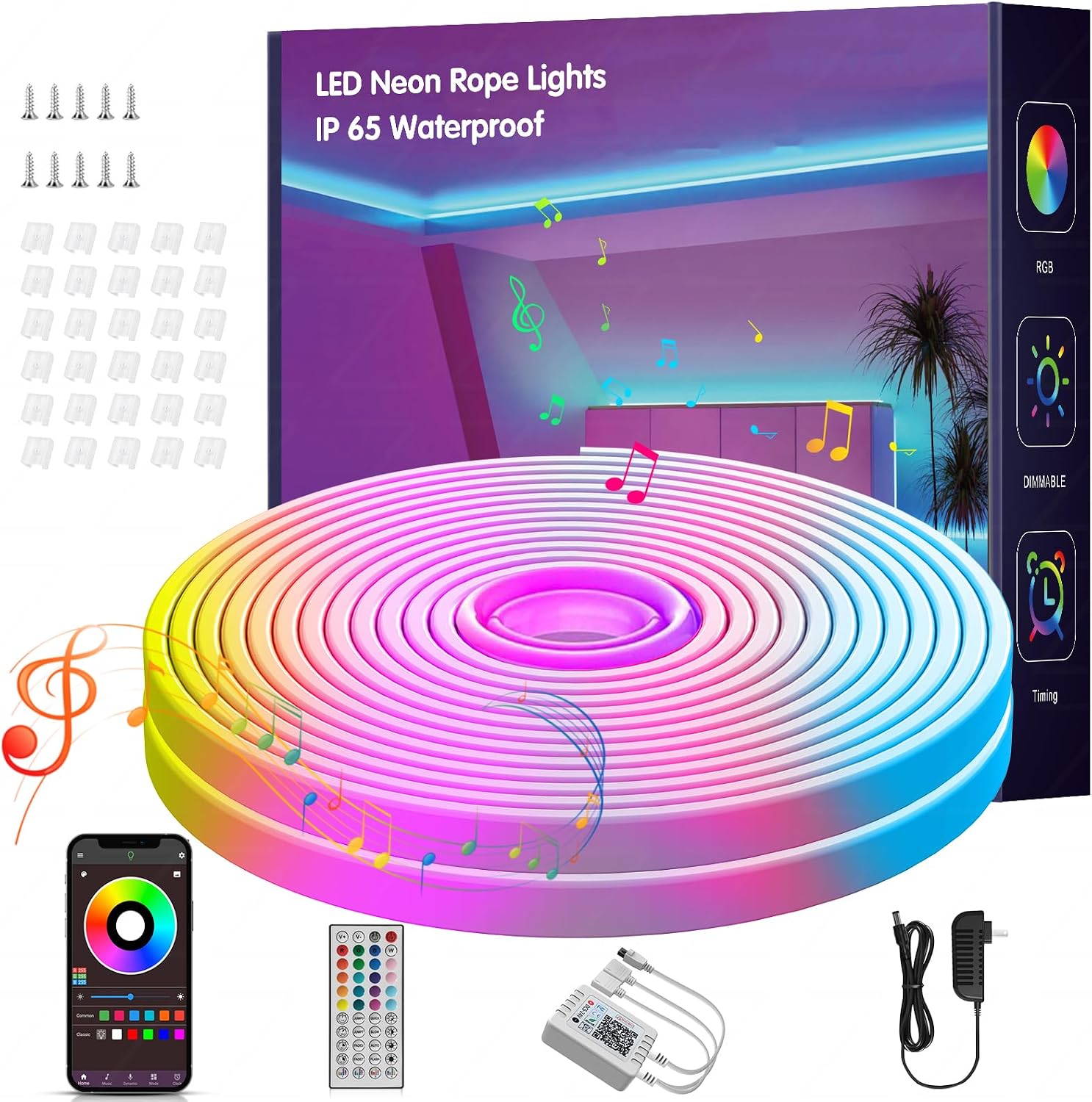 CINTA LED RGB NBBUFF 10 METROS CONTROL REMOTO Y APP - 1