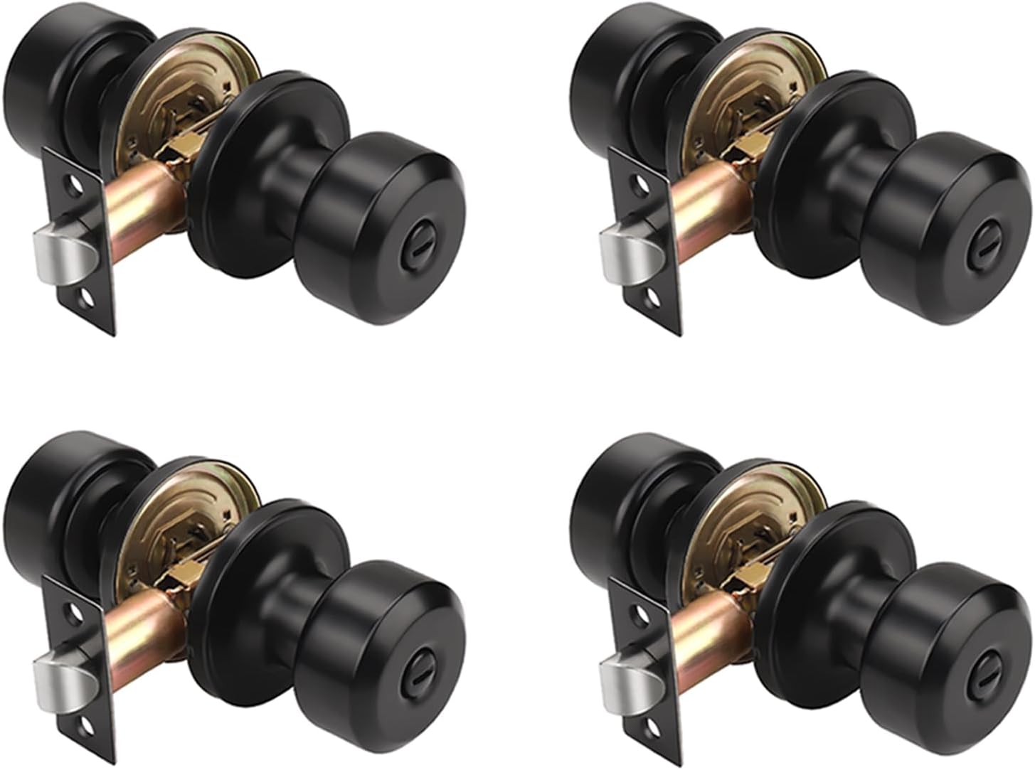 MANIJA PARA PUERTA CILÍNDRICA KNOBWELL PRIVACIDAD ACERO INOXIDABLE NEGRO MATE 4 PIEZAS - 1