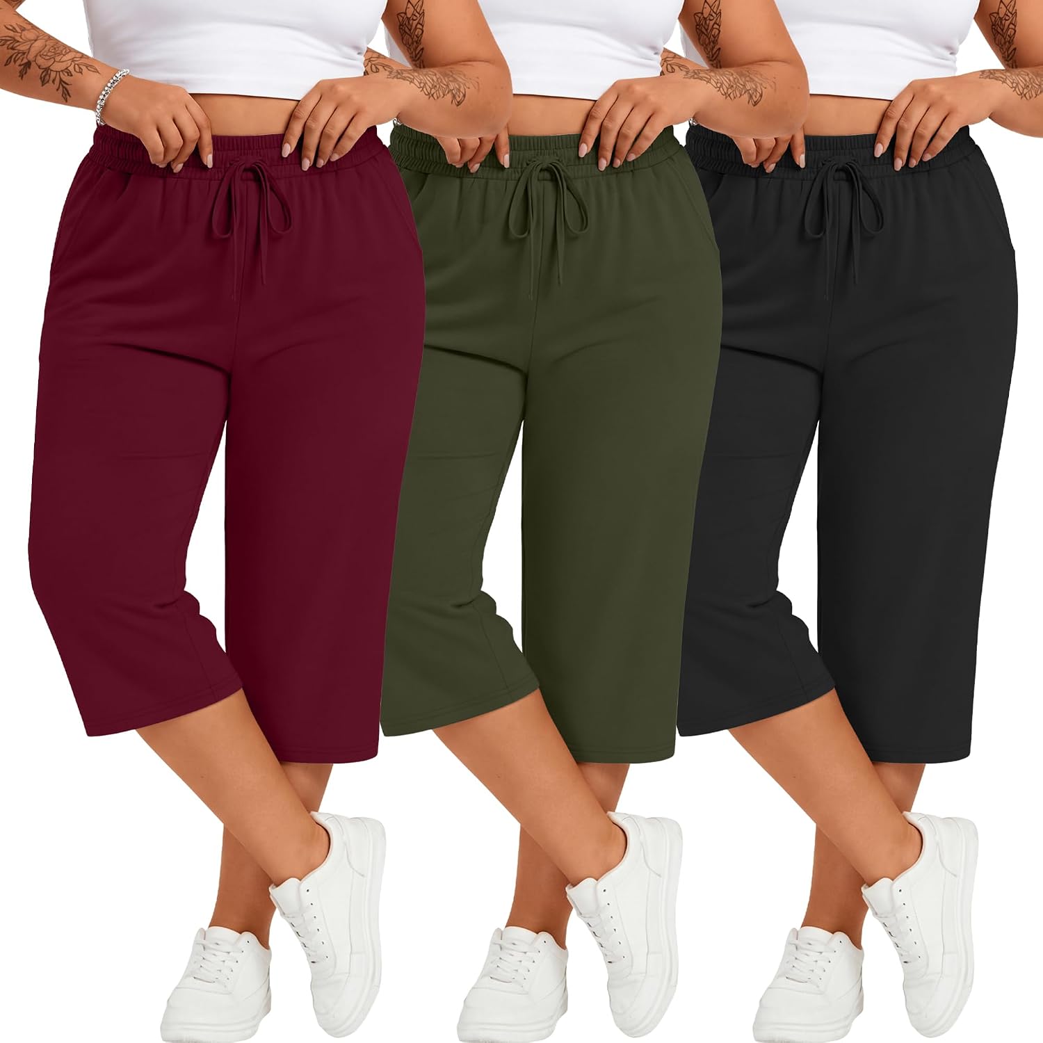 PANTALÓN CAPRI NEER TALLA GRANDE ALGODÓN PACK 3 UNIDADES - 1
