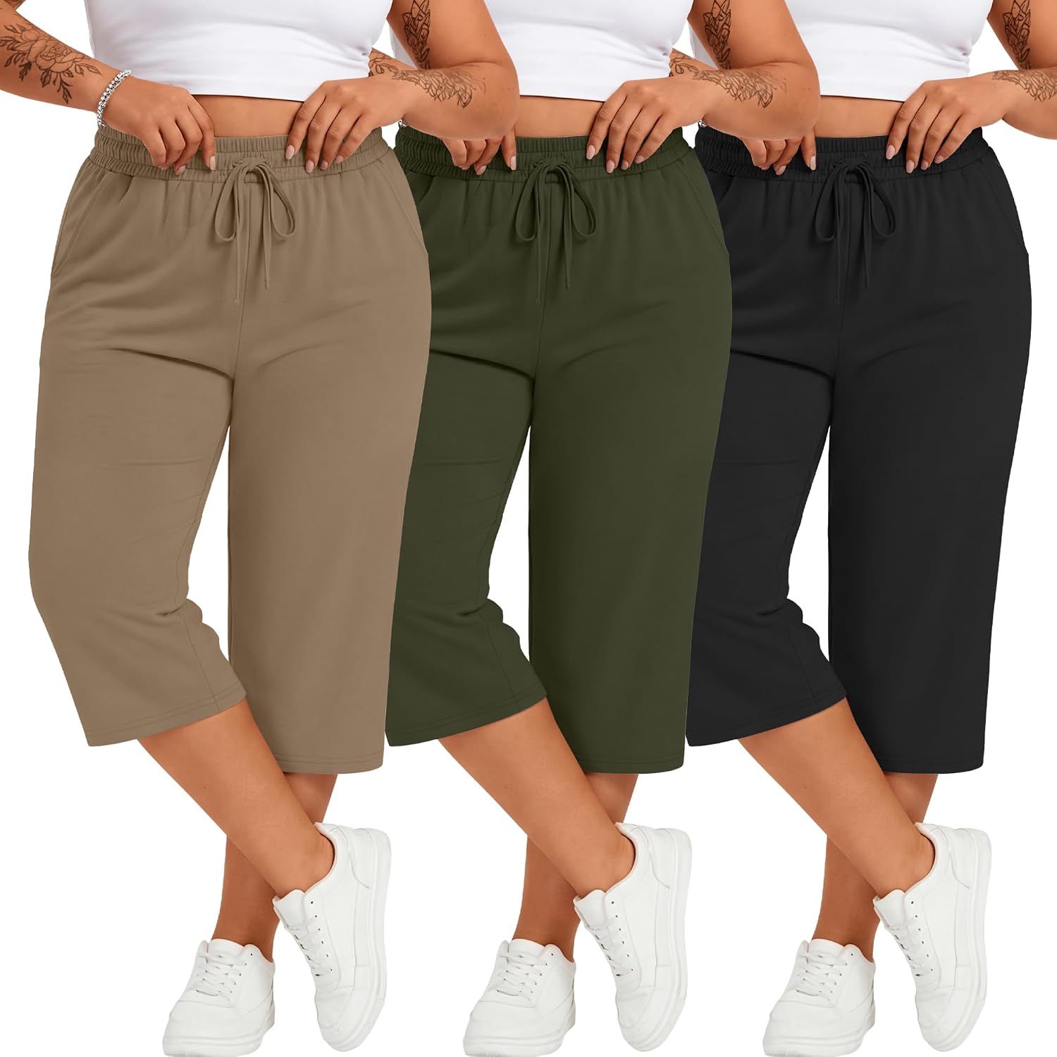PANTALÓN CAPRI NEER TALLA GRANDE ALGODÓN PACK 3 UNIDADES - 1