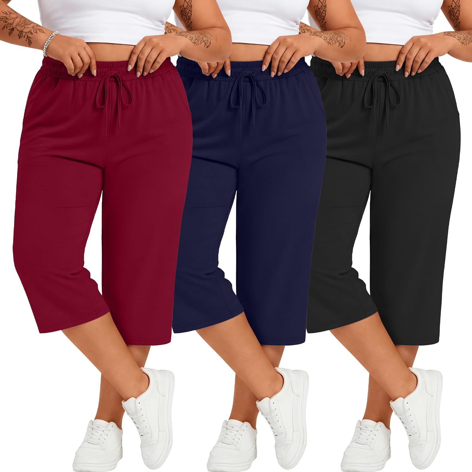 PANTALÓN CAPRI NEER TALLA GRANDE ALGODÓN PACK 3 UNIDADES - 1