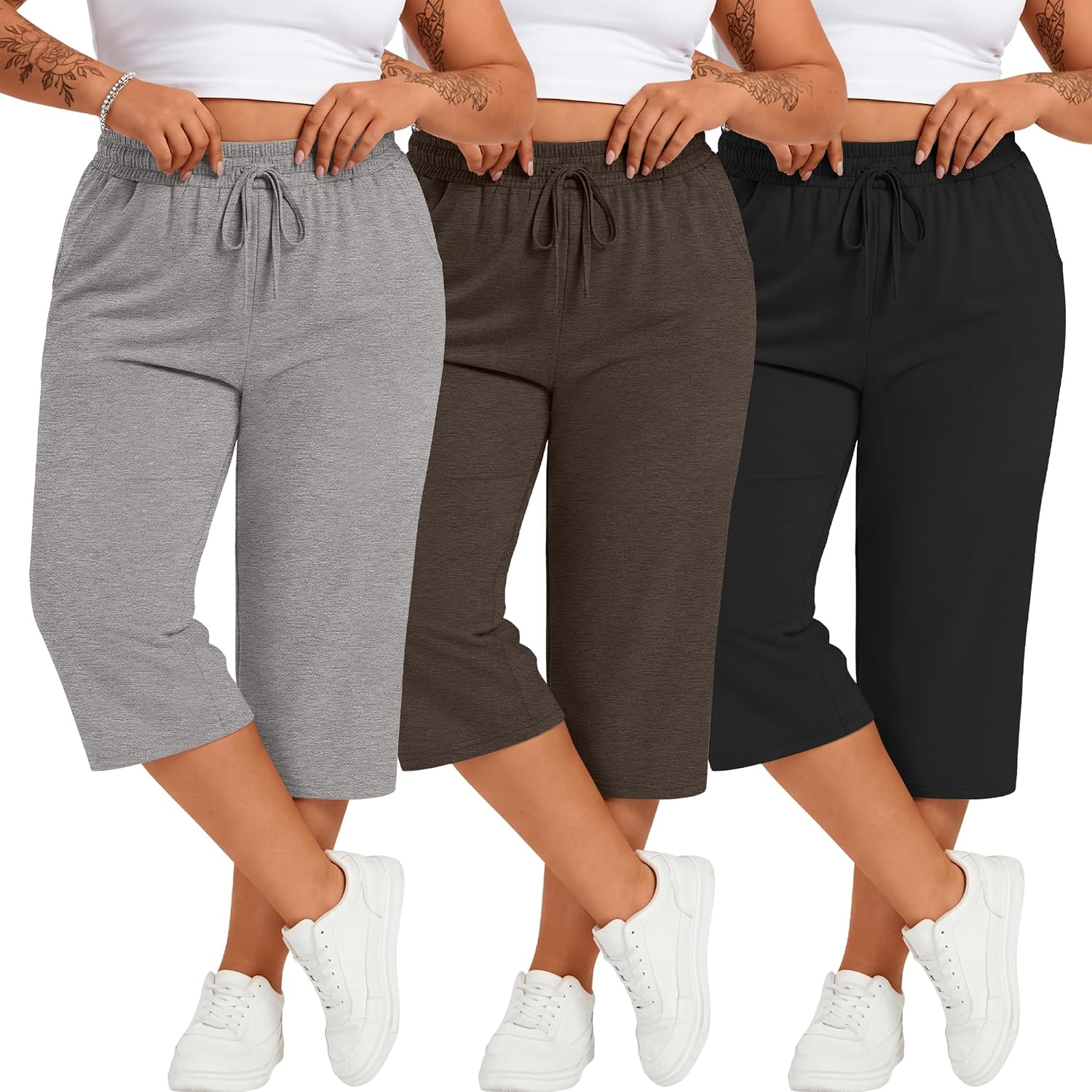 PANTALÓN CAPRI NEER TALLA GRANDE ALGODÓN PACK 3 UNIDADES - 1