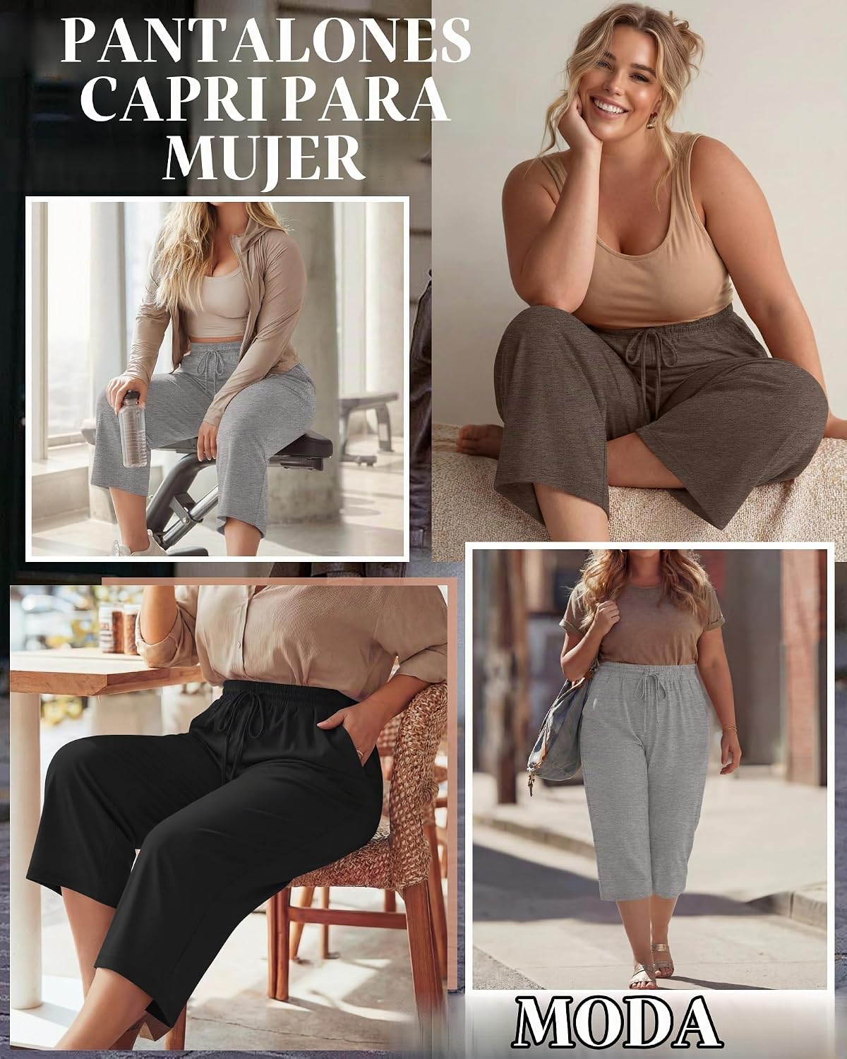 PANTALÓN CAPRI NEER TALLA GRANDE ALGODÓN PACK 3 UNIDADES - 3