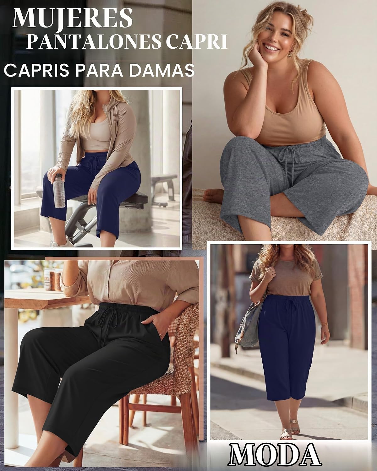 PANTALÓN CAPRI NEER TALLA GRANDE ALGODÓN PACK 3 UNIDADES - 3