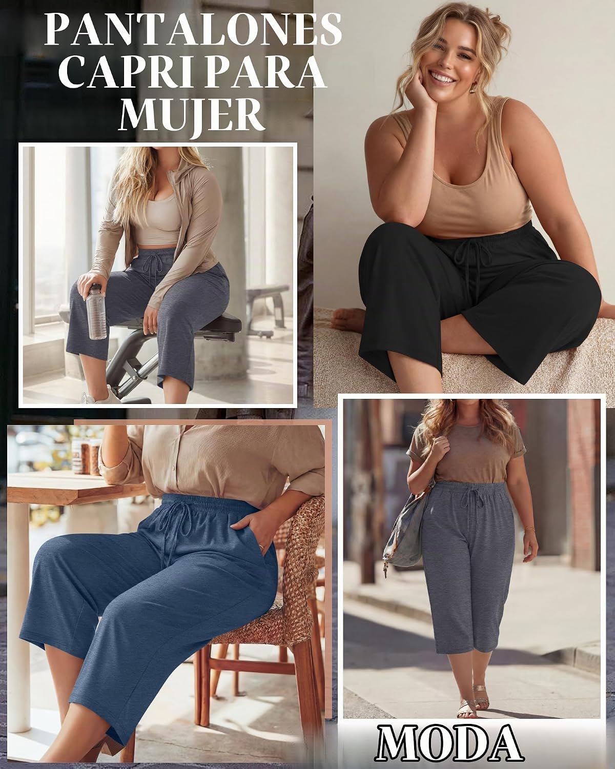 PANTALÓN CAPRI NEER TALLA GRANDE ALGODÓN PACK 3 UNIDADES - 3