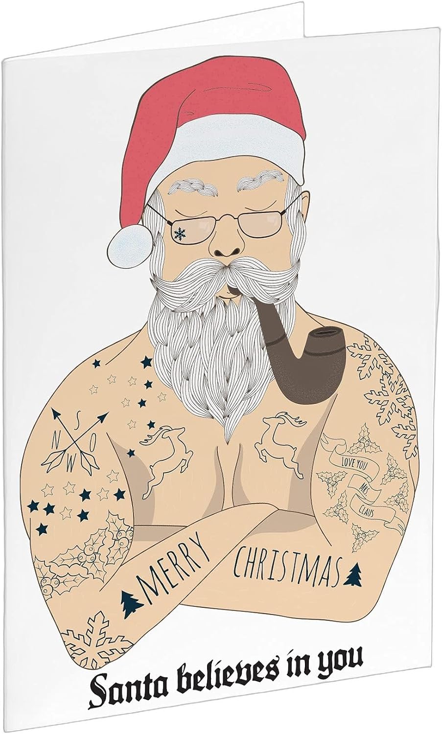 TARJETAS DE NAVIDAD SANTA BELIEVES IN YOU 24 UNIDADES CON SOBRES BLANCOS - 1