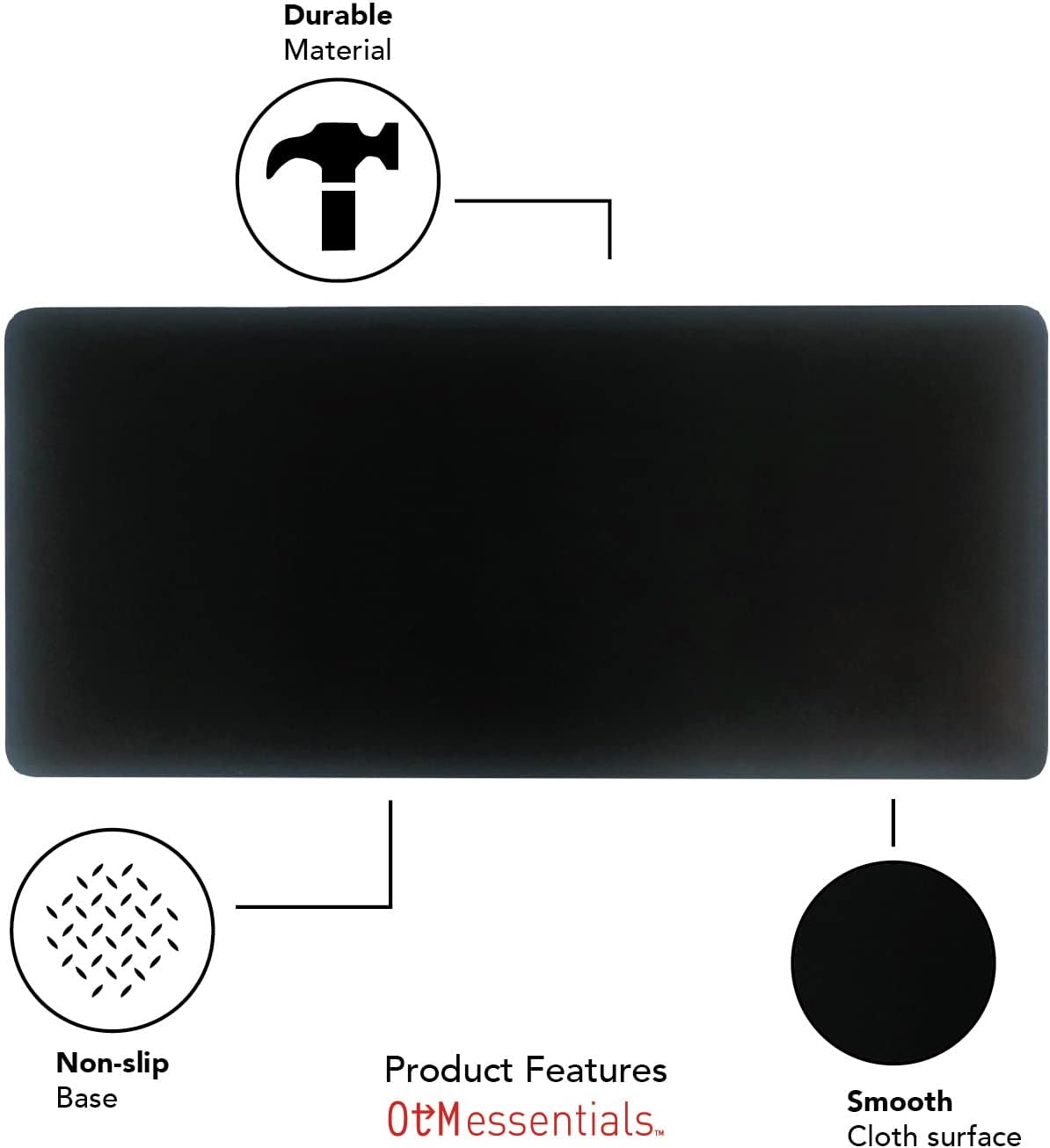 MOUSE PAD OTM ESSENTIALS UNIVERSITY OF ROCHESTER CLASSIC CLOTH DESK MAT NEGRO - 3