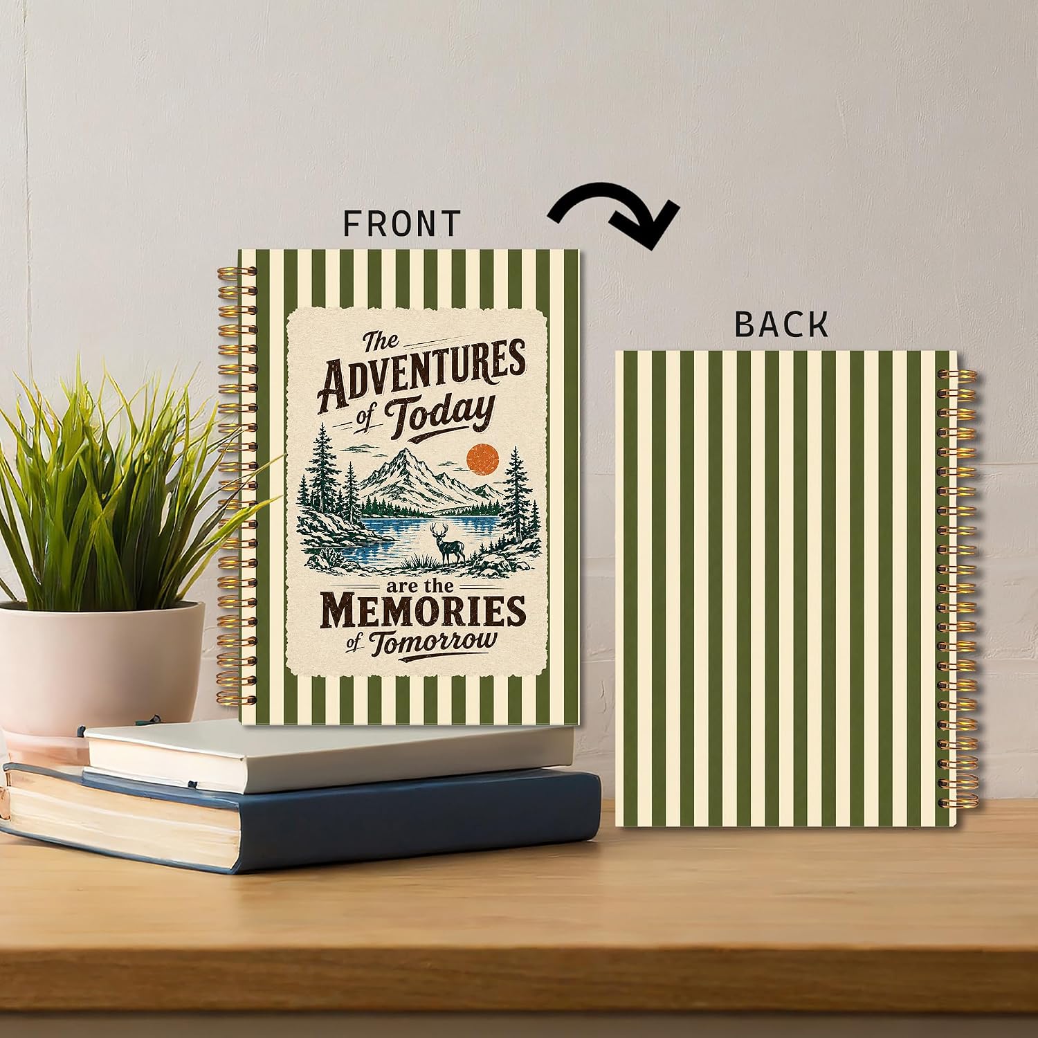 CUADERNO ESPIRAL MKIJUHB RETRO CAMPING 5.5X8.3 PULGADAS TAPA DURA - 4