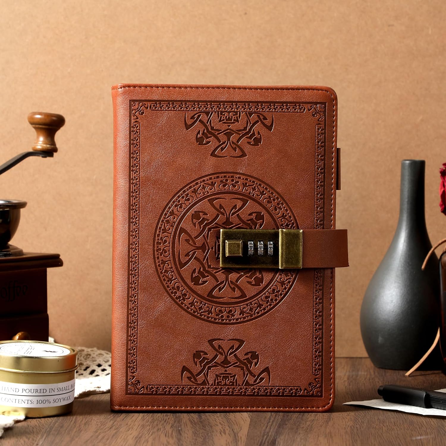 AGENDA CON CANDADO CAGIE A5 MARRÓN - 5