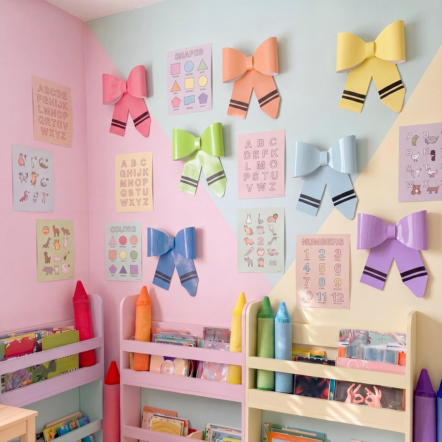 DECORACIÓN DE AULA KNITGRIP 9 PIEZAS LÁPICES CON MOÑO PARA PARED - 2