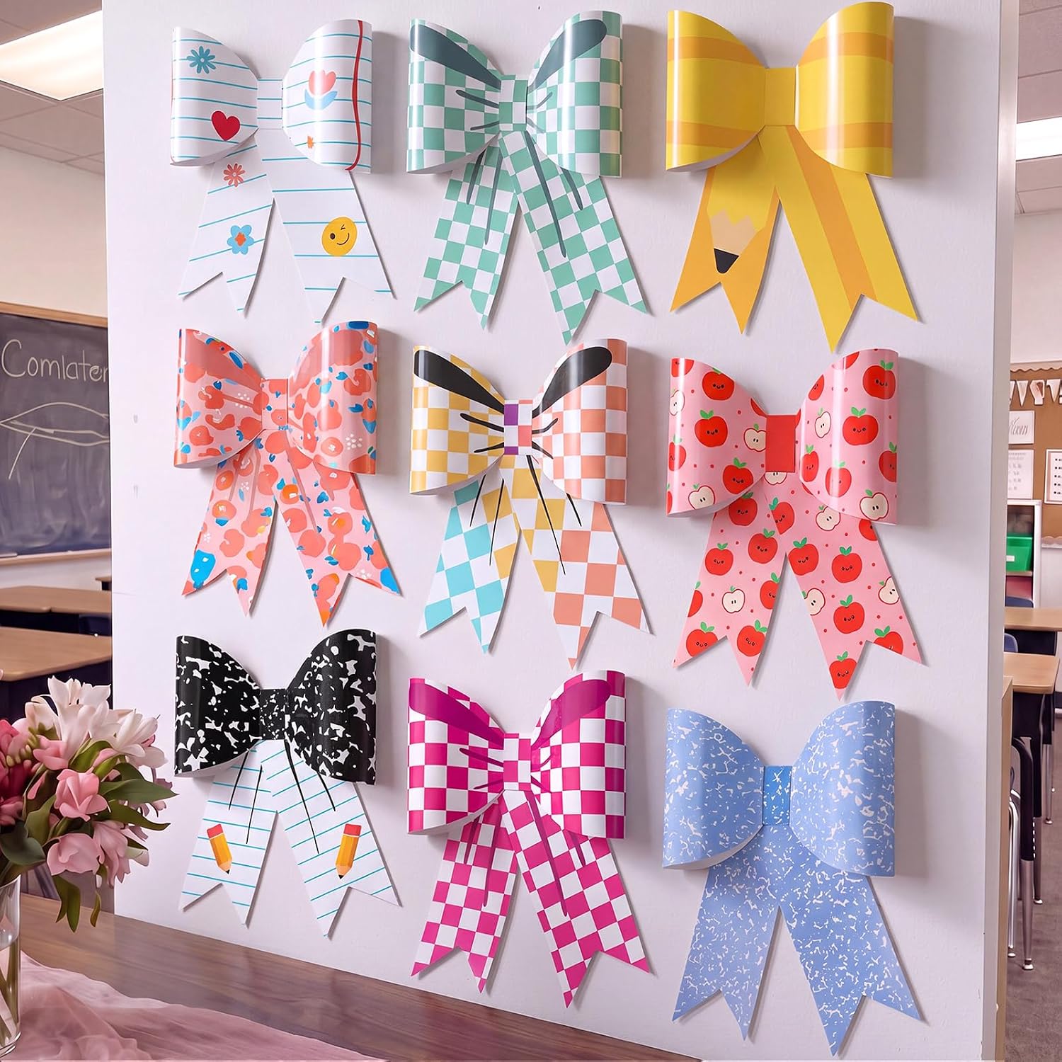 SET DE 9 MOÑOS DECORATIVOS PARA AULA KNITGRIP REGRESO A CLASES - 3