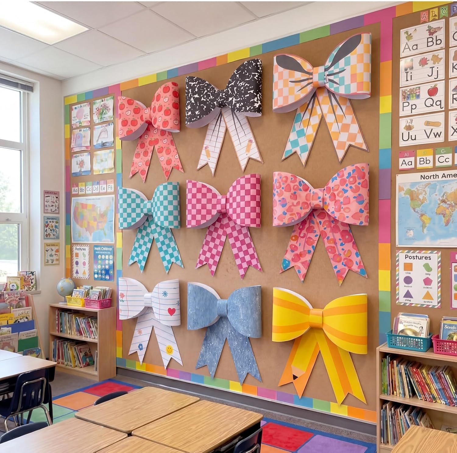 SET DE 9 MOÑOS DECORATIVOS PARA AULA KNITGRIP REGRESO A CLASES - 4