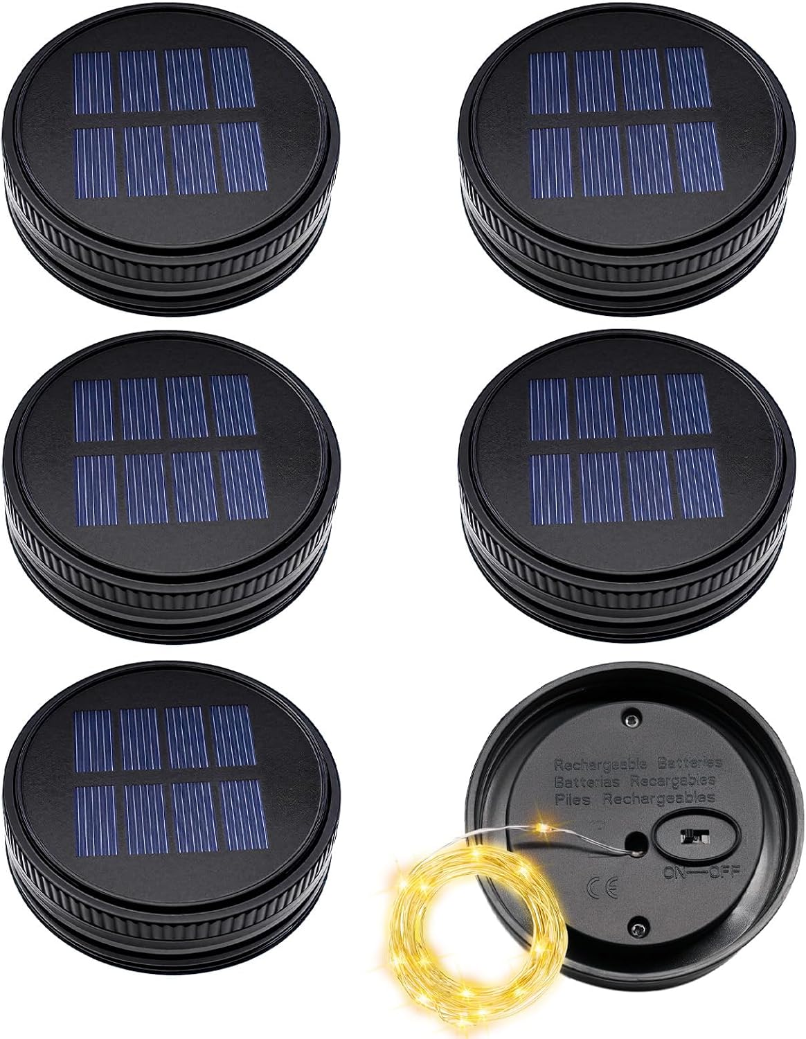 PACK 6 TAPAS SOLARES DE REEMPLAZO PARA FAROLES EXTERIOR 2.83 X 2.91 PULGADAS - 1