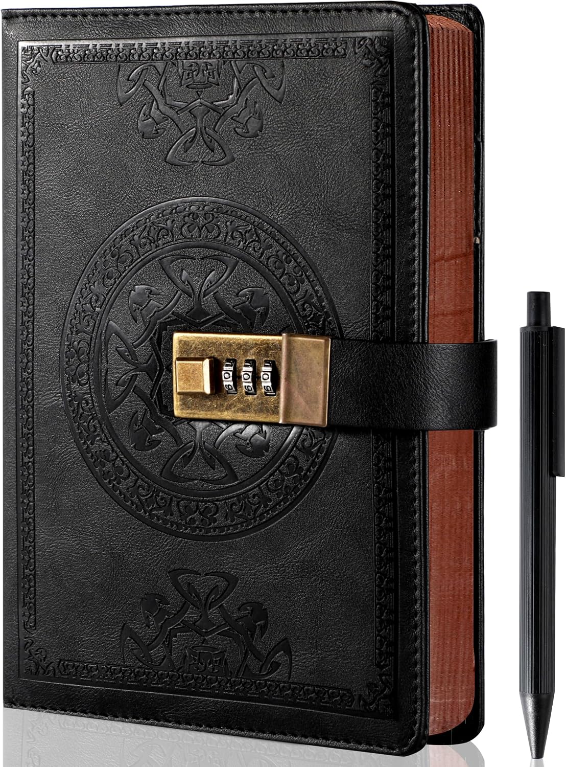 AGENDA CON CANDADO CAGIE TAMAÑO A5 COLOR NEGRO - 1