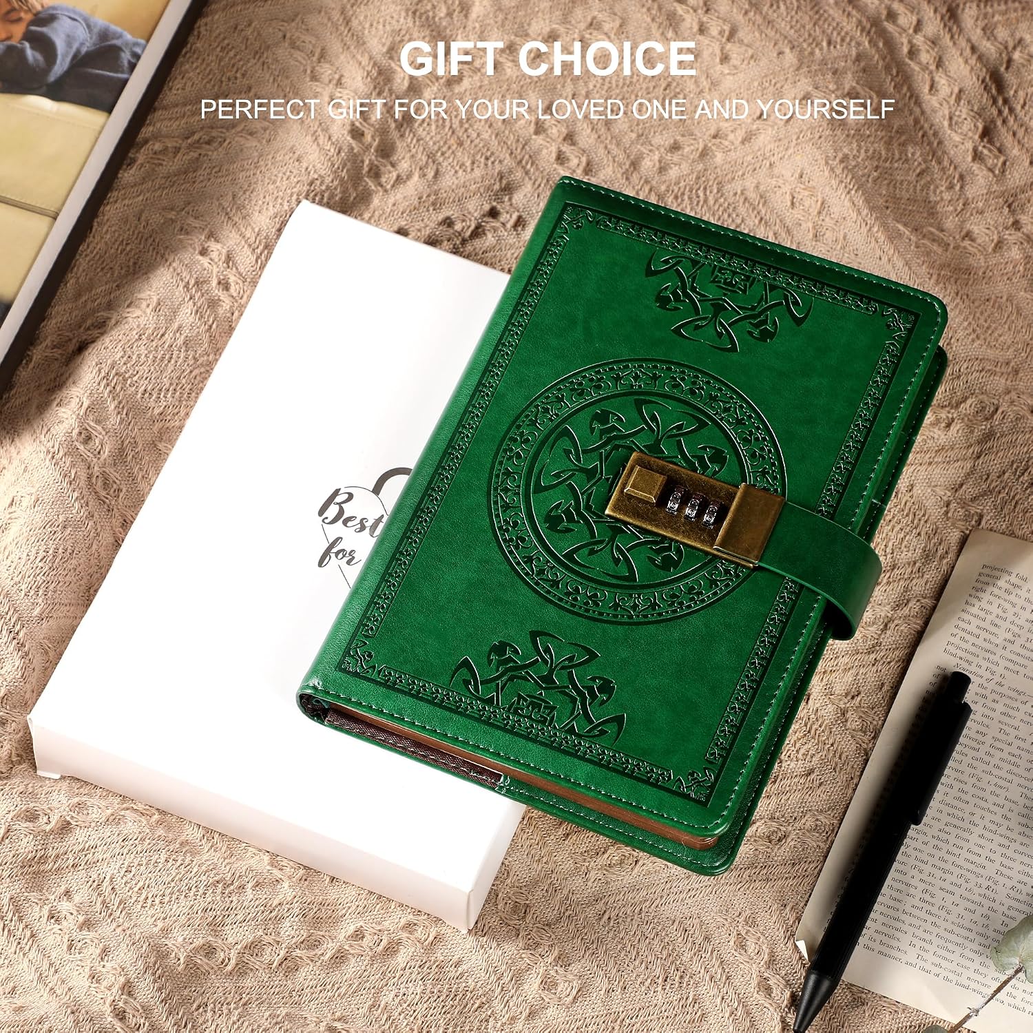 AGENDA CON CANDADO CAGIE VERDE 5.7' X 8.3' - 2