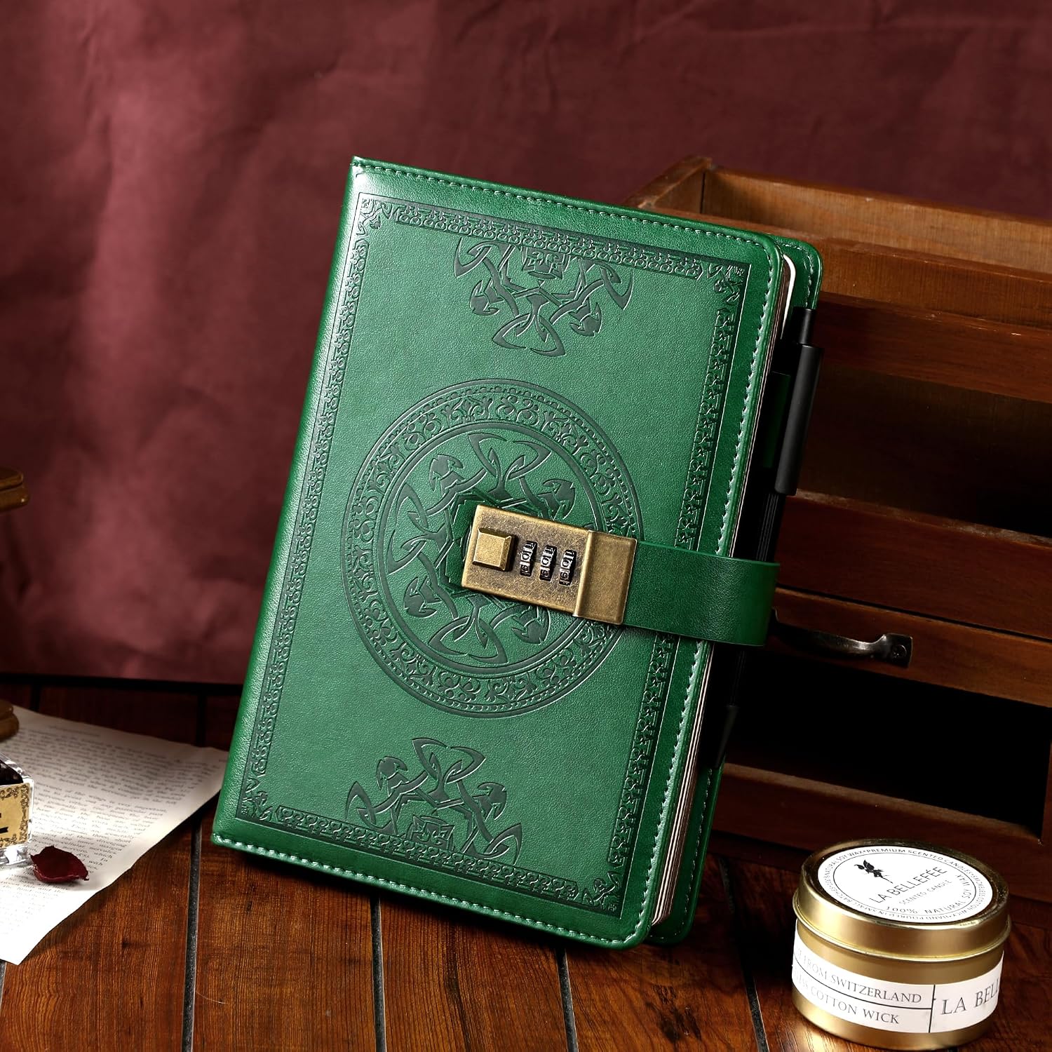 AGENDA CON CANDADO CAGIE VERDE 5.7' X 8.3' - 5