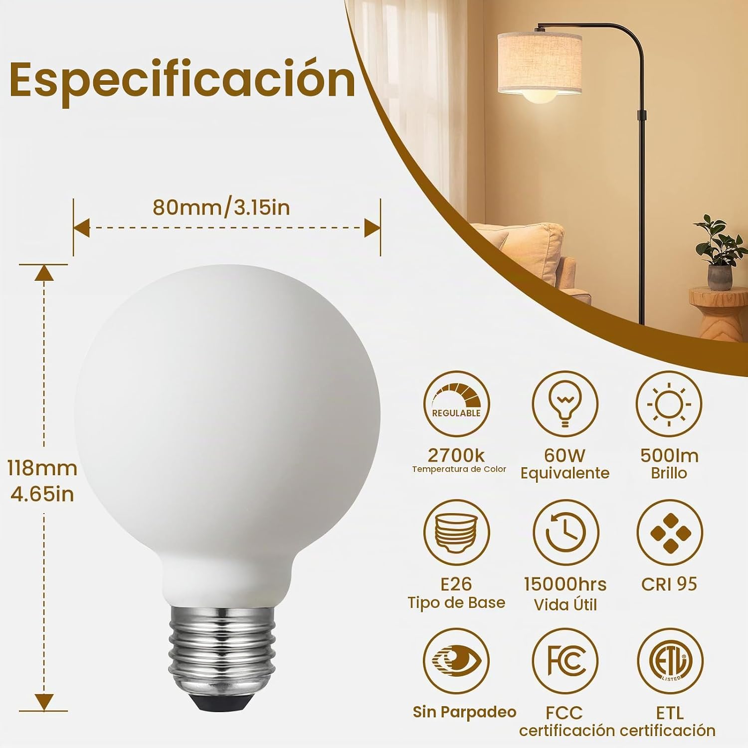 AMPOLLETA LED G25 LIIIYARTMAN 6W DIMMABLE BLANCO MATE 2700K CRI95 PACK 4 - 4