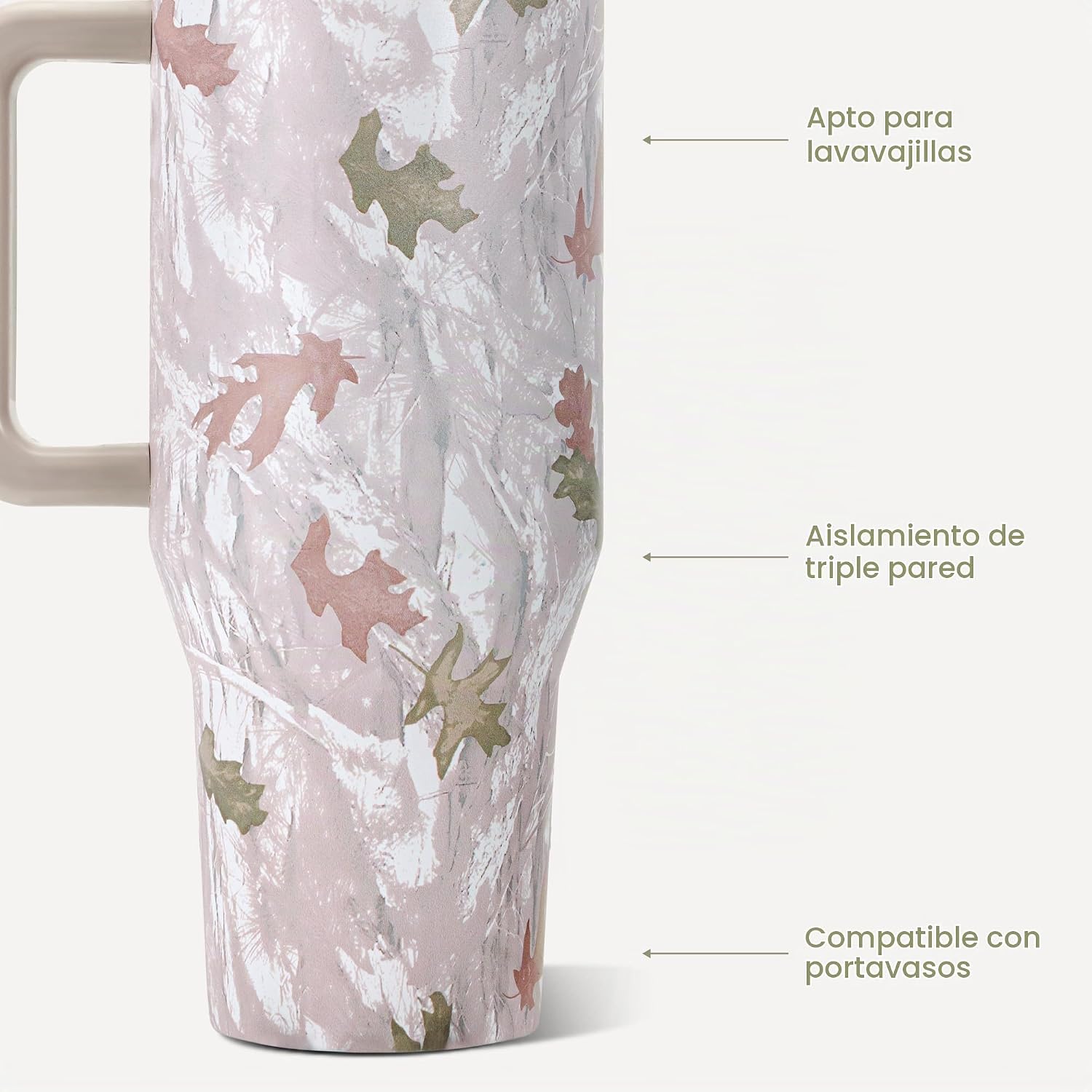 VASO TUMBLER HYDROJUG TRAVELER 32OZ CON AISLAMIENTO, ASA Y POPOTE CAMUFLAJE - 3