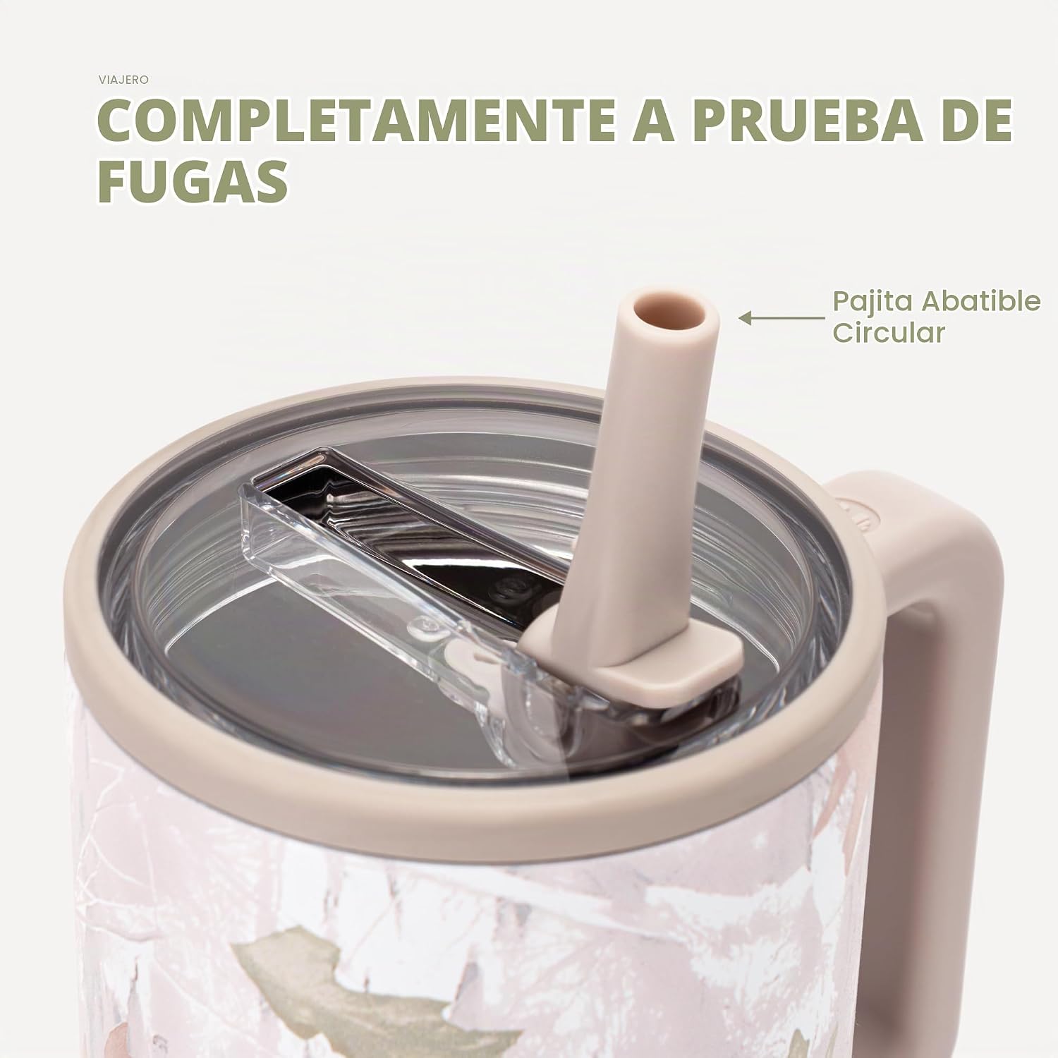 VASO TUMBLER HYDROJUG TRAVELER 32OZ CON AISLAMIENTO, ASA Y POPOTE CAMUFLAJE - 4