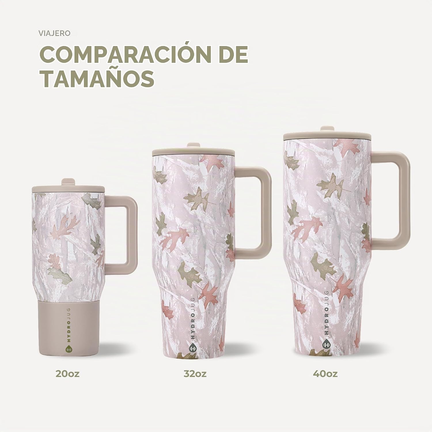 VASO TUMBLER HYDROJUG TRAVELER 32OZ CON AISLAMIENTO, ASA Y POPOTE CAMUFLAJE - 5