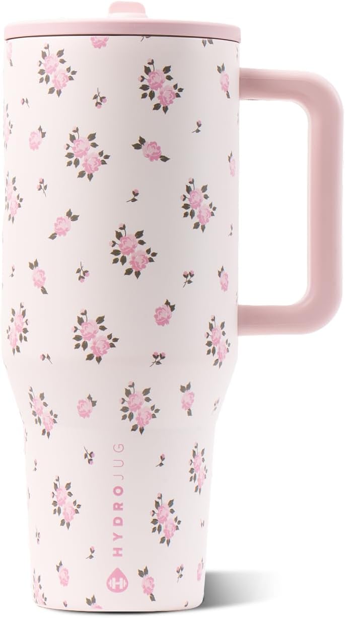 VASO TUMBLER HYDROJUG TRAVELER 32OZ CON AISLAMIENTO, ASA Y POPOTE WILDROSE - 1