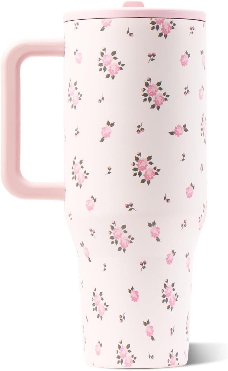 VASO TUMBLER HYDROJUG TRAVELER 32OZ CON AISLAMIENTO, ASA Y POPOTE WILDROSE - 2