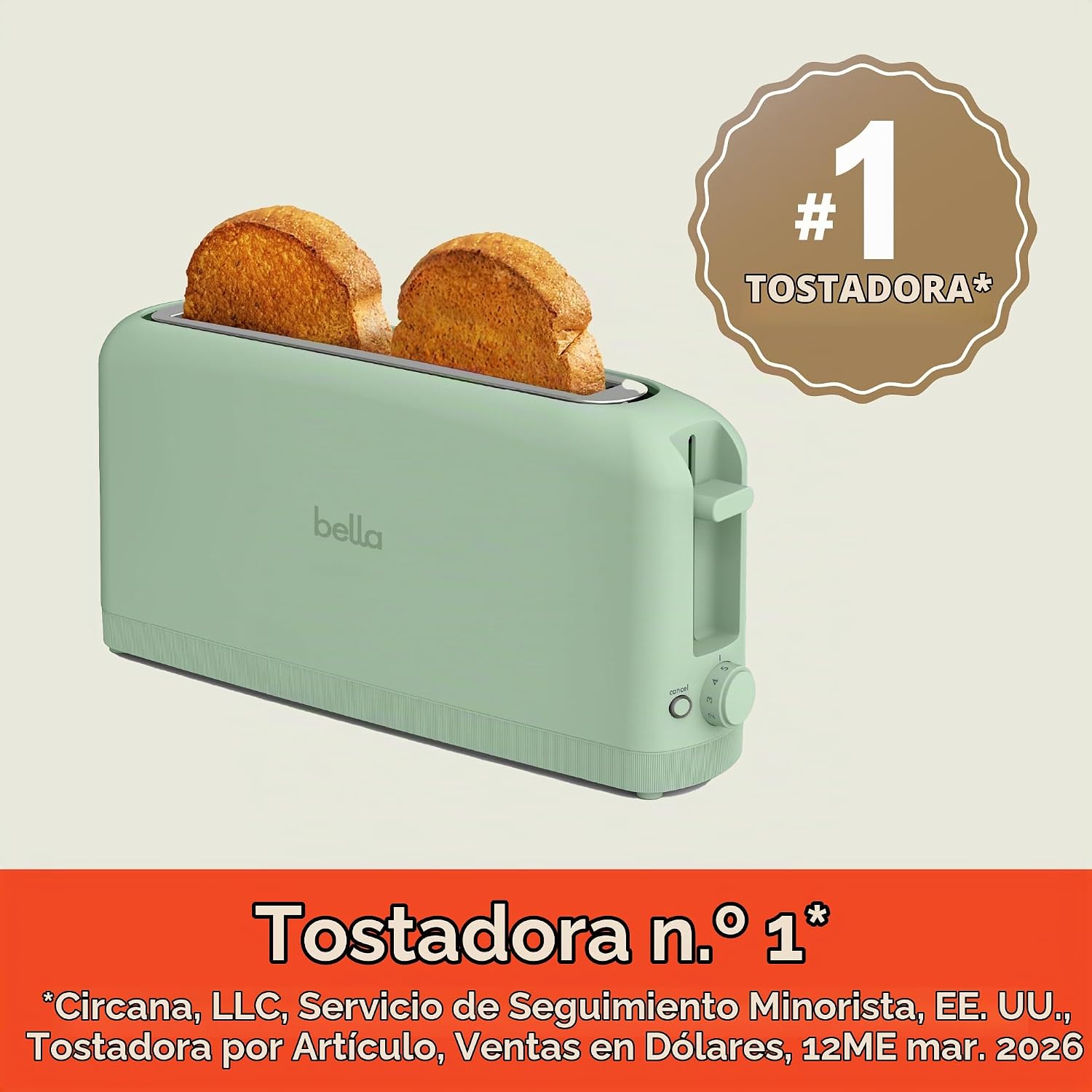 TOSTADORA BELLA 2 REBANADAS RANURA LARGA SEAGLASS - 3