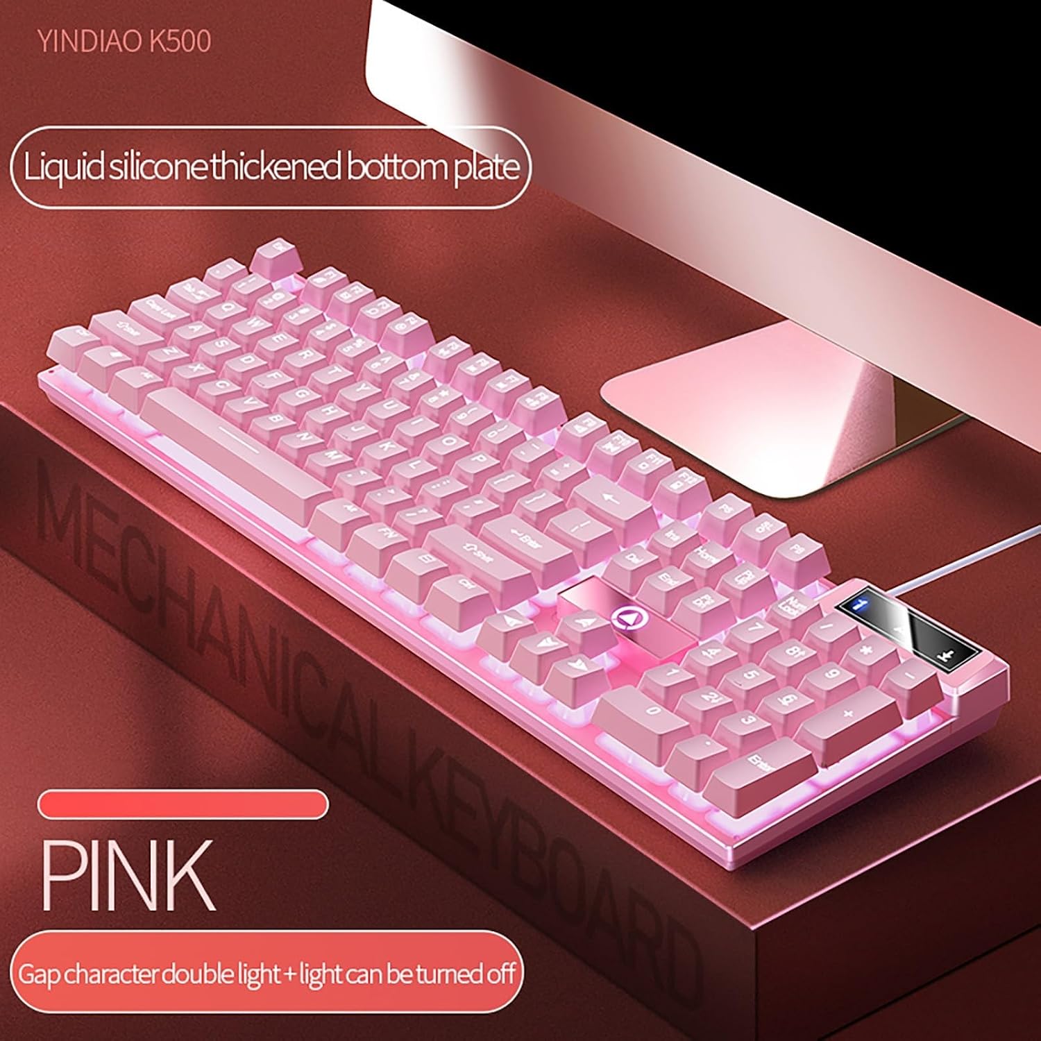 TECLADO GAMER LOVSKOO MECÁNICO RGB CON CABLE RETROILUMINADO - 5