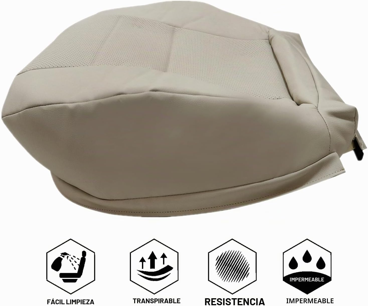 FUNDA DE ASIENTO REEMPLAZO NLQR FRENTE INFERIOR CUERO MICROFIBRA MARFIL MERCEDES BENZ C250 C300 C350 GLK 2008-2015 - 4