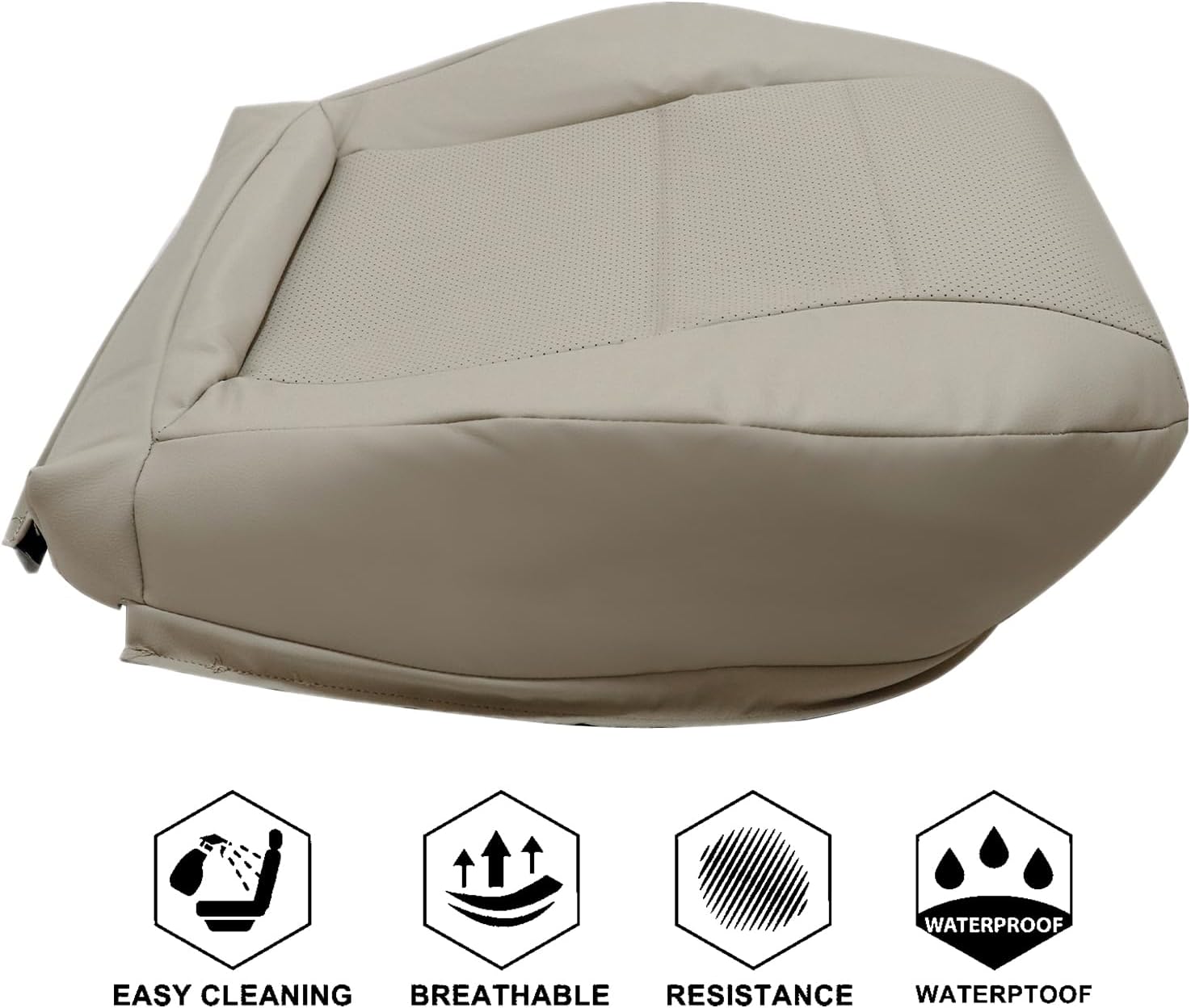FUNDA DE ASIENTO REEMPLAZO NLQR FRENTE INFERIOR CUERO MICROFIBRA MARFIL MERCEDES BENZ C250 C300 C350 GLK 2008-2015 - 5