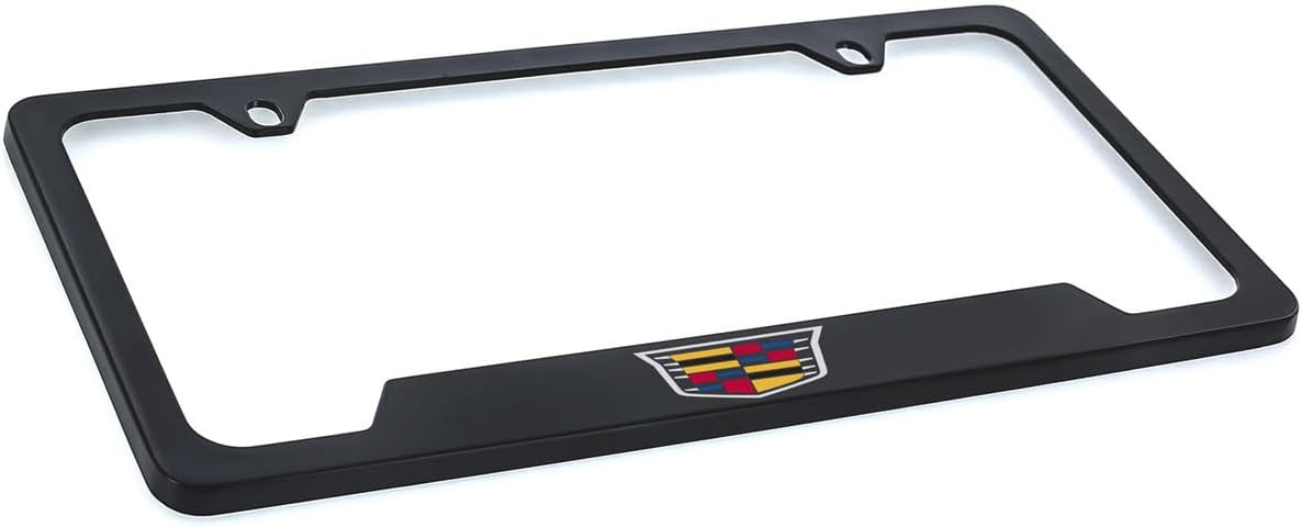 MARCO PARA PLACA DE LICENCIA CADILLAC CREST WORDMARK NEGRO CON GRABADO ROTATORIO - 4