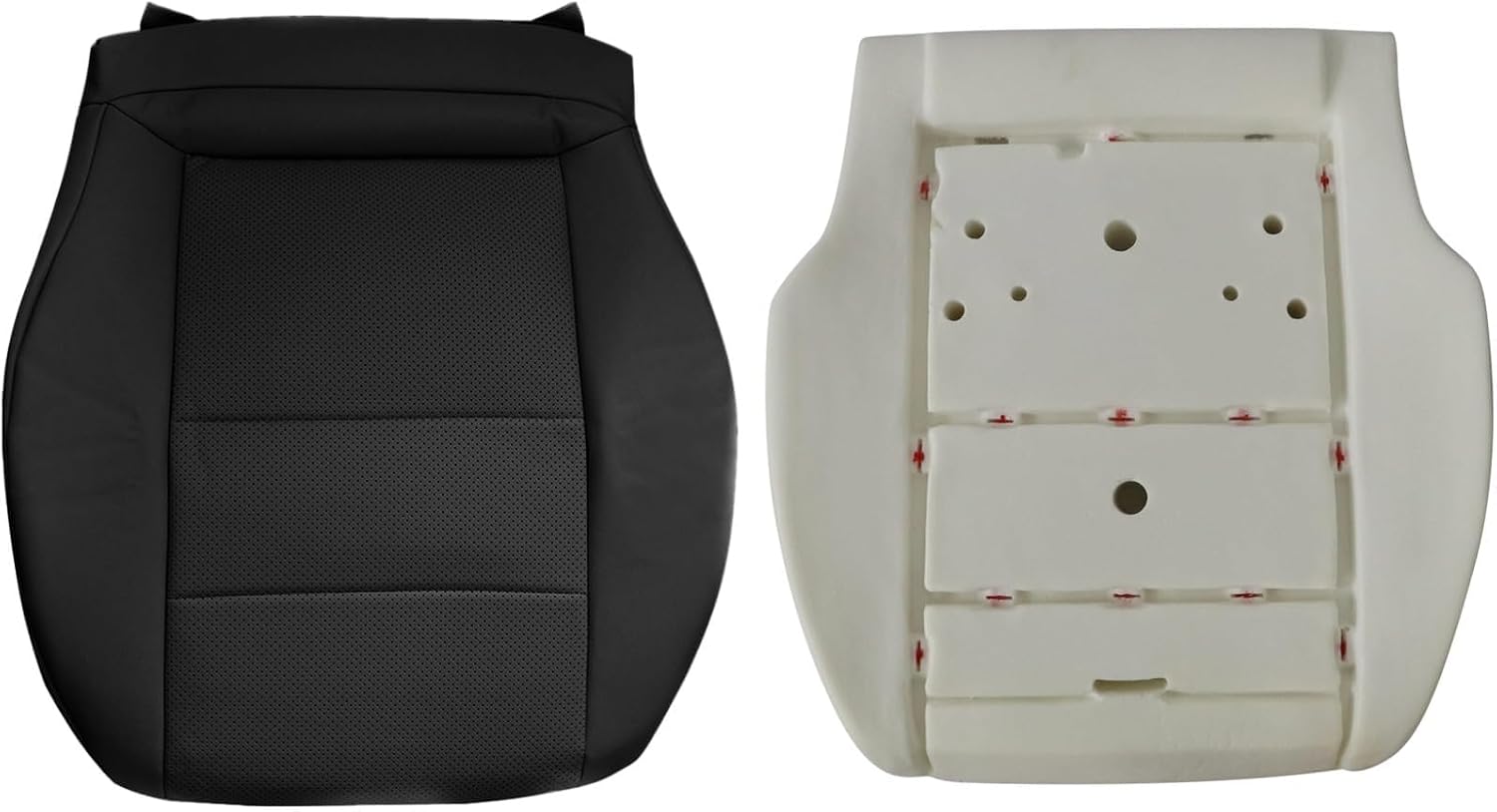 FUNDA DE ASIENTO INFERIOR PARA MERCEDES BENZ GLK Y C 2008-2015 NLQR CUERO MICROFIBRA NEGRO - 1