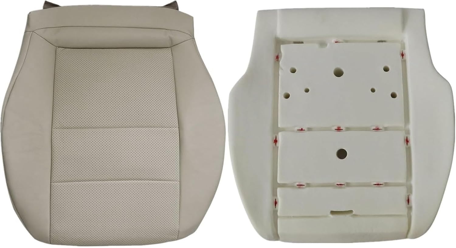FUNDA DE ASIENTO INFERIOR CONDUCTOR NLQR CUERO MICROFIBRA IVORY CON ESPUMA PARA MERCEDES BENZ GLK Y C 2008-2015 - 1