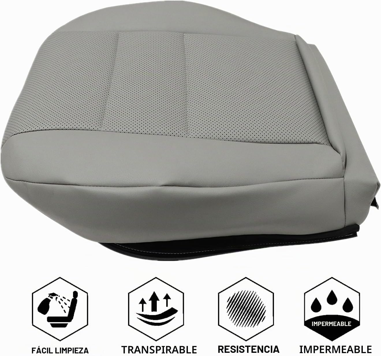 FUNDA DE ASIENTO INFERIOR NLQR PARA MERCEDES BENZ C250 C300 C350 W204 2008-2015 GRIS - 3