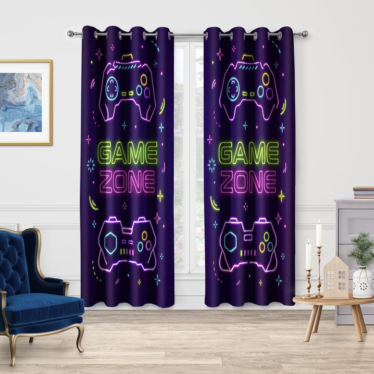 CORTINAS BLACKOUT JEKENO GAMING 2 PANELES 52X84 PULGADAS - 2