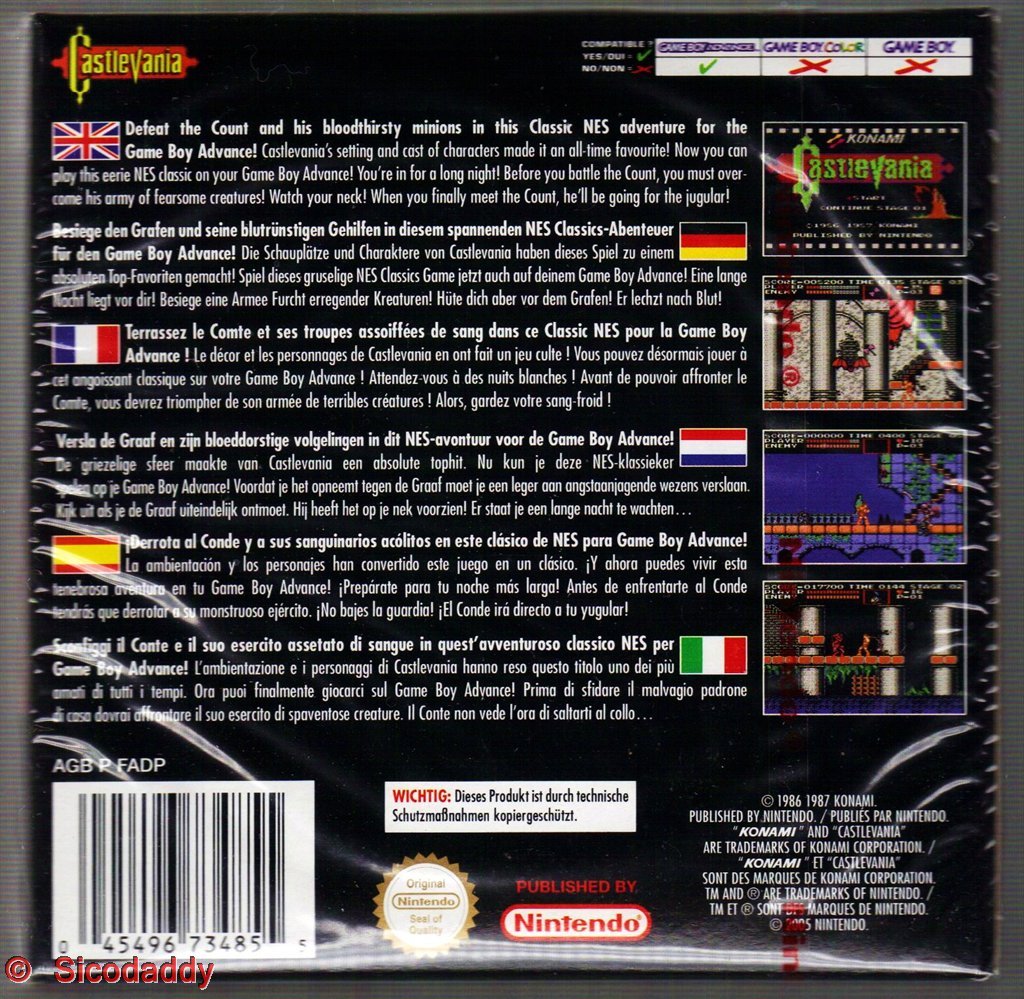 VIDEOJUEGO CASTLEVANIA NES CLASSICS PARA GAME BOY ADVANCE VERSIÓN EU - 2