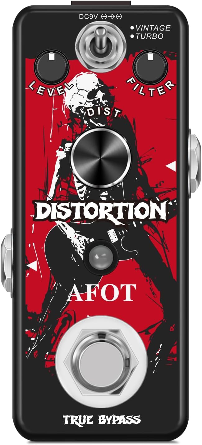 PEDAL DE DISTORSIÓN AFOT PARA GUITARRA ELÉCTRICA MODO VINTAGE TURBO - 1