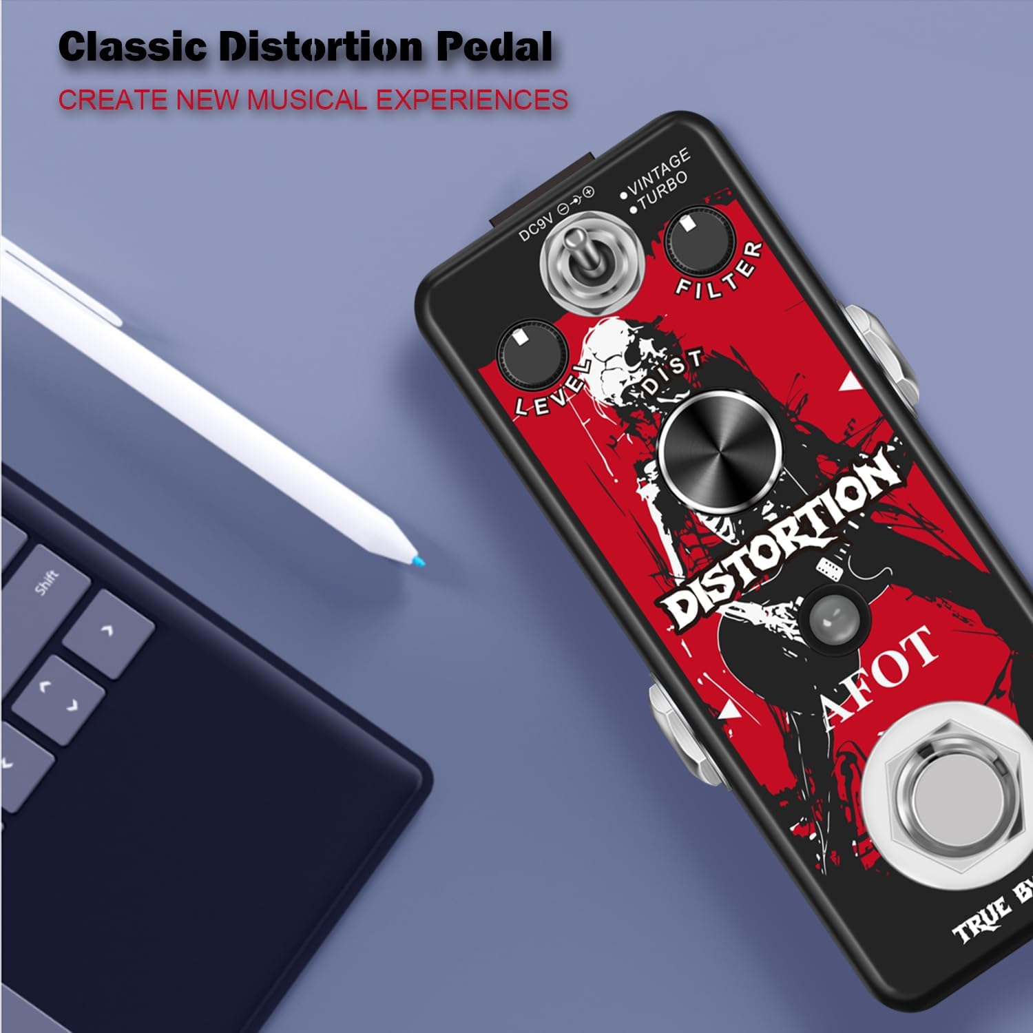 PEDAL DE DISTORSIÓN AFOT PARA GUITARRA ELÉCTRICA MODO VINTAGE TURBO - 2