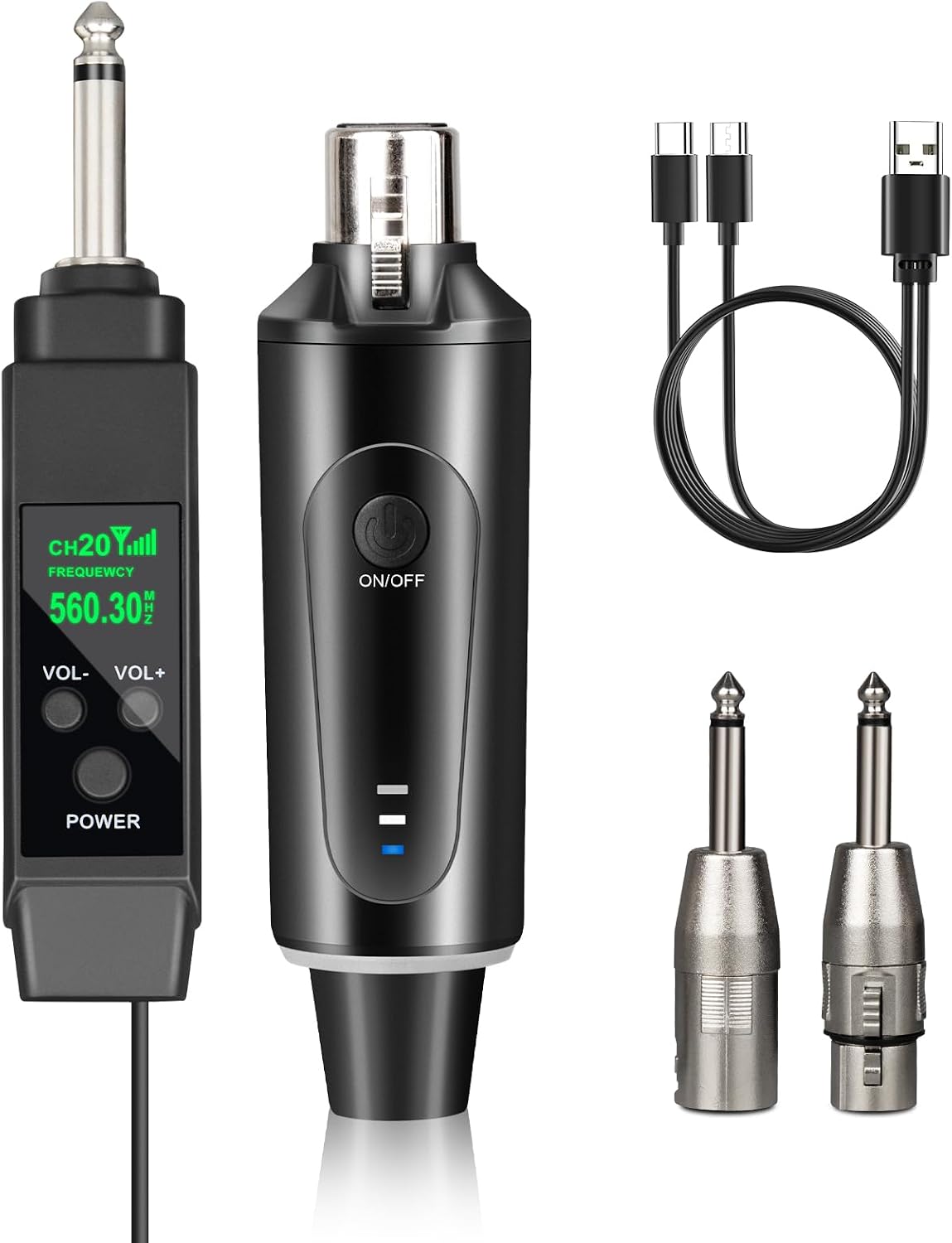 MICRÓFONO INALÁMBRICO DEPUSHENG 2.4GHZ CON TRANSMISOR Y RECEPTOR - 1