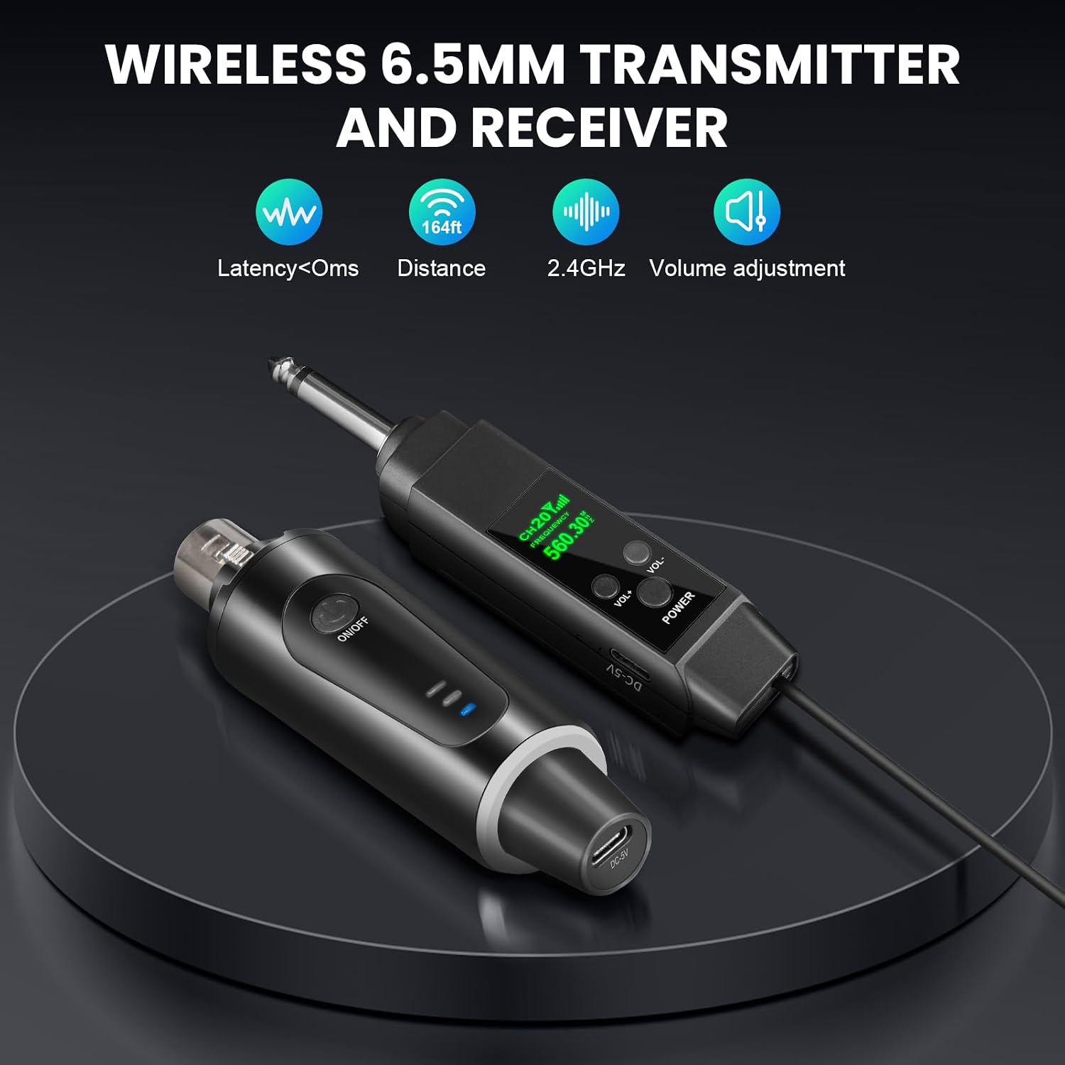 MICRÓFONO INALÁMBRICO DEPUSHENG 2.4GHZ CON TRANSMISOR Y RECEPTOR - 3